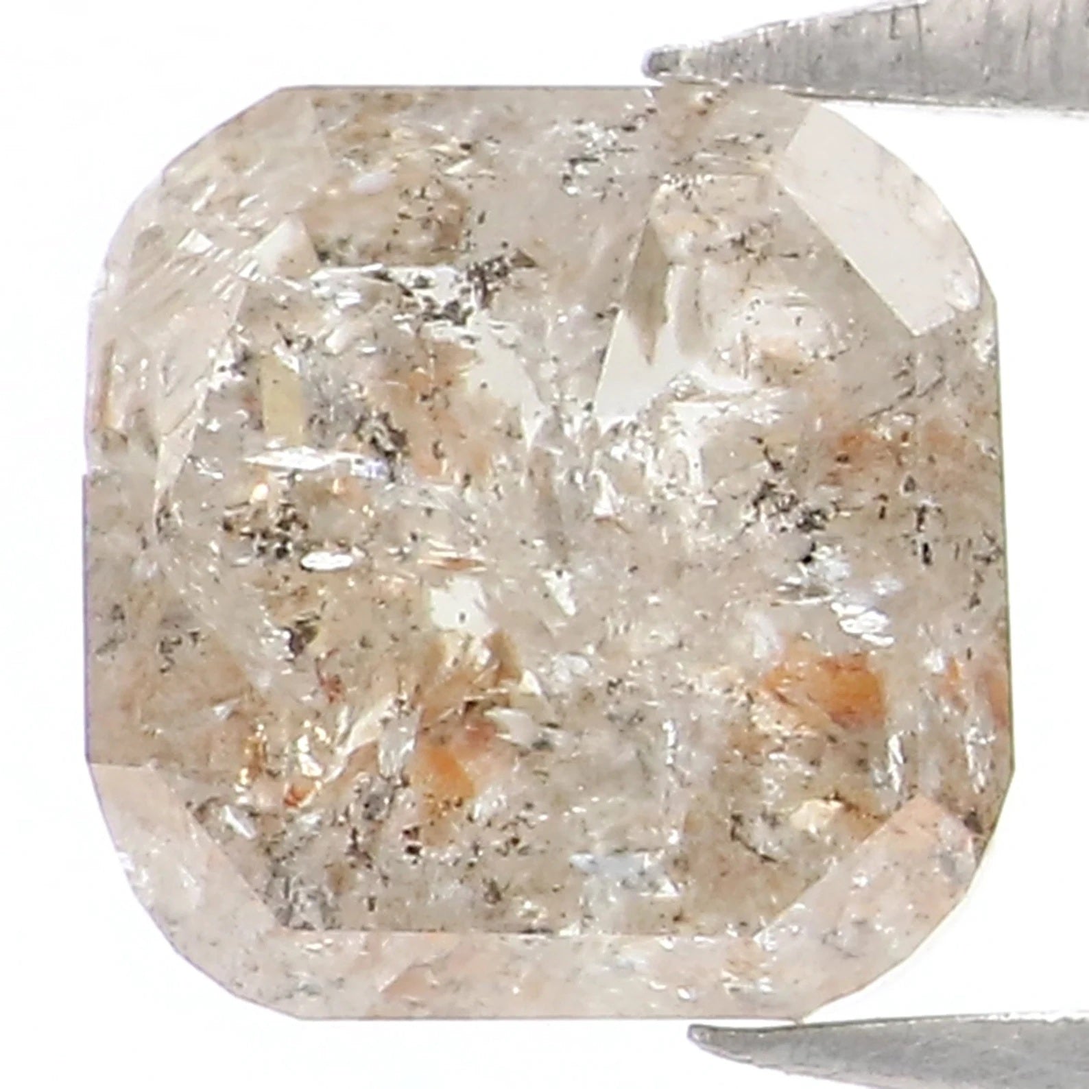 Natural Loose Cushion Grey Color Diamond 1.06 CT 5.60 MM Cushion Shape Rose Cut Diamond KDN8725