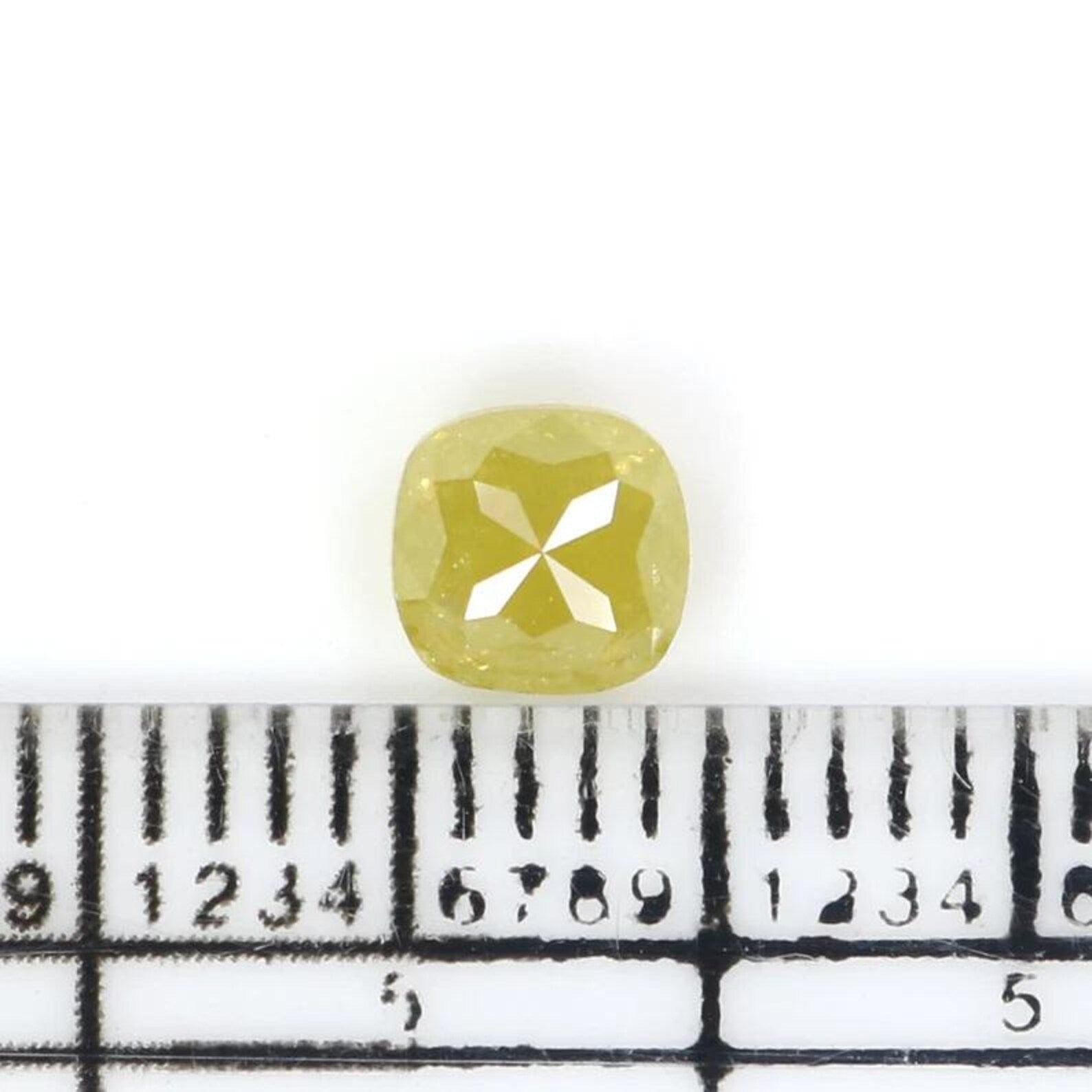 0.69 CT Natural Loose Cushion Shape Diamond Yellow Color Cushion Cut Diamond 4.85 MM Natural Yellow Color Cushion Rose Cut Diamond NQ2405
