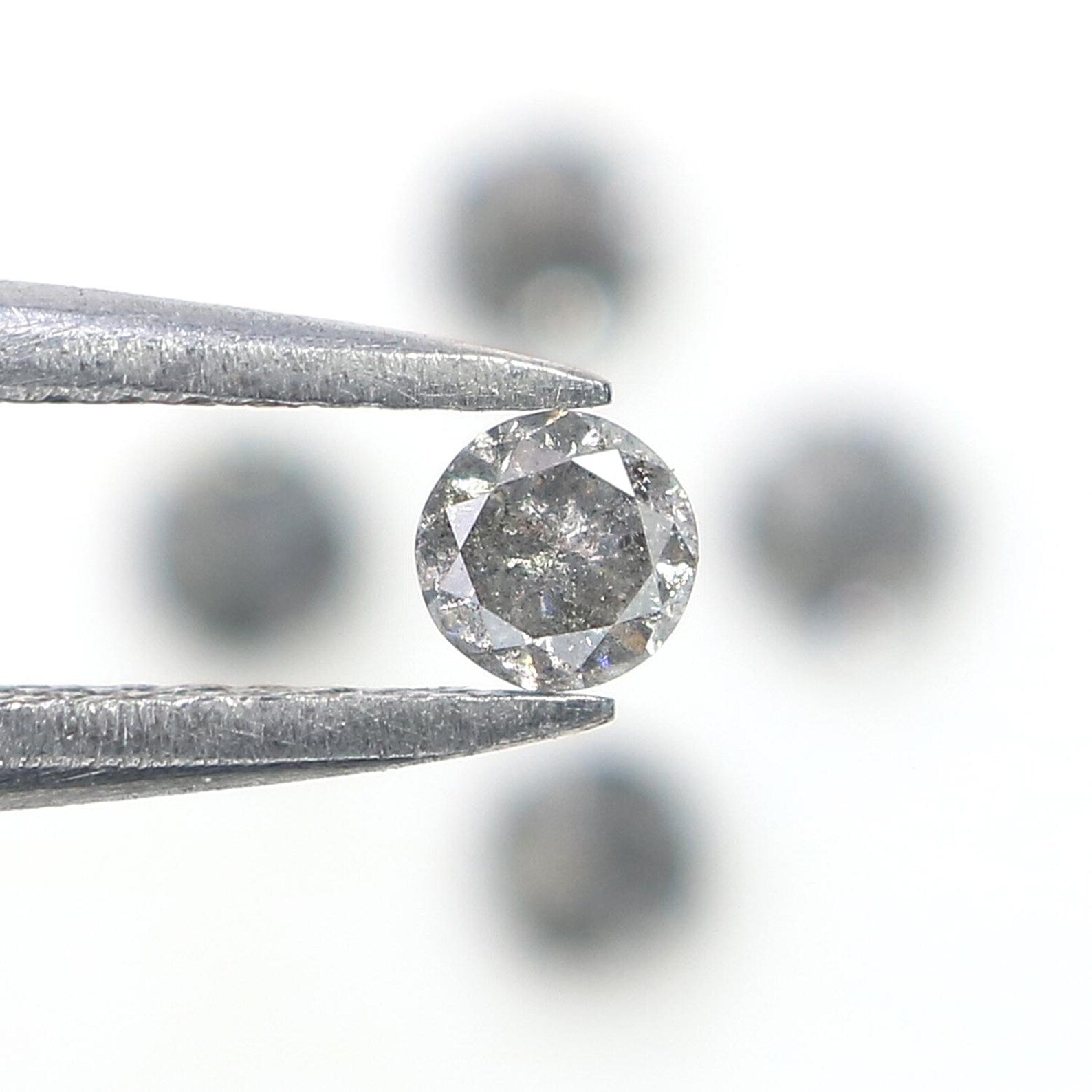 0.68 CT Natural Loose Round Diamond Salt And Pepper Round Diamond 3.20 MM Natural Loose Black Grey Color Round Brilliant Cut Diamond NQ1615