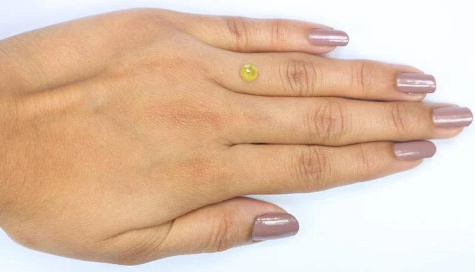 0.36 CT Natural Loose Round Shape Diamond Yellow Color Round Cut Diamond 5.40 MM Natural Loose Yellow Color Round Rose Cut Diamond NQ9619