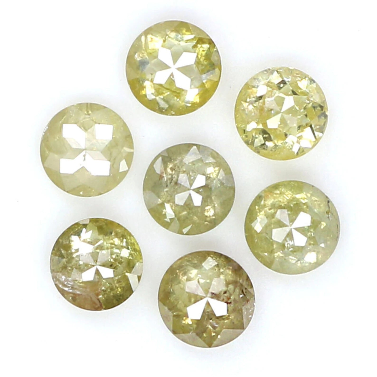 1.10 CT Natural Loose Rose Cut Diamond Yellow Green Color Round Shape Diamond 3.10 MM Natural Loose Round Rose Cut Shape Diamond NQ419