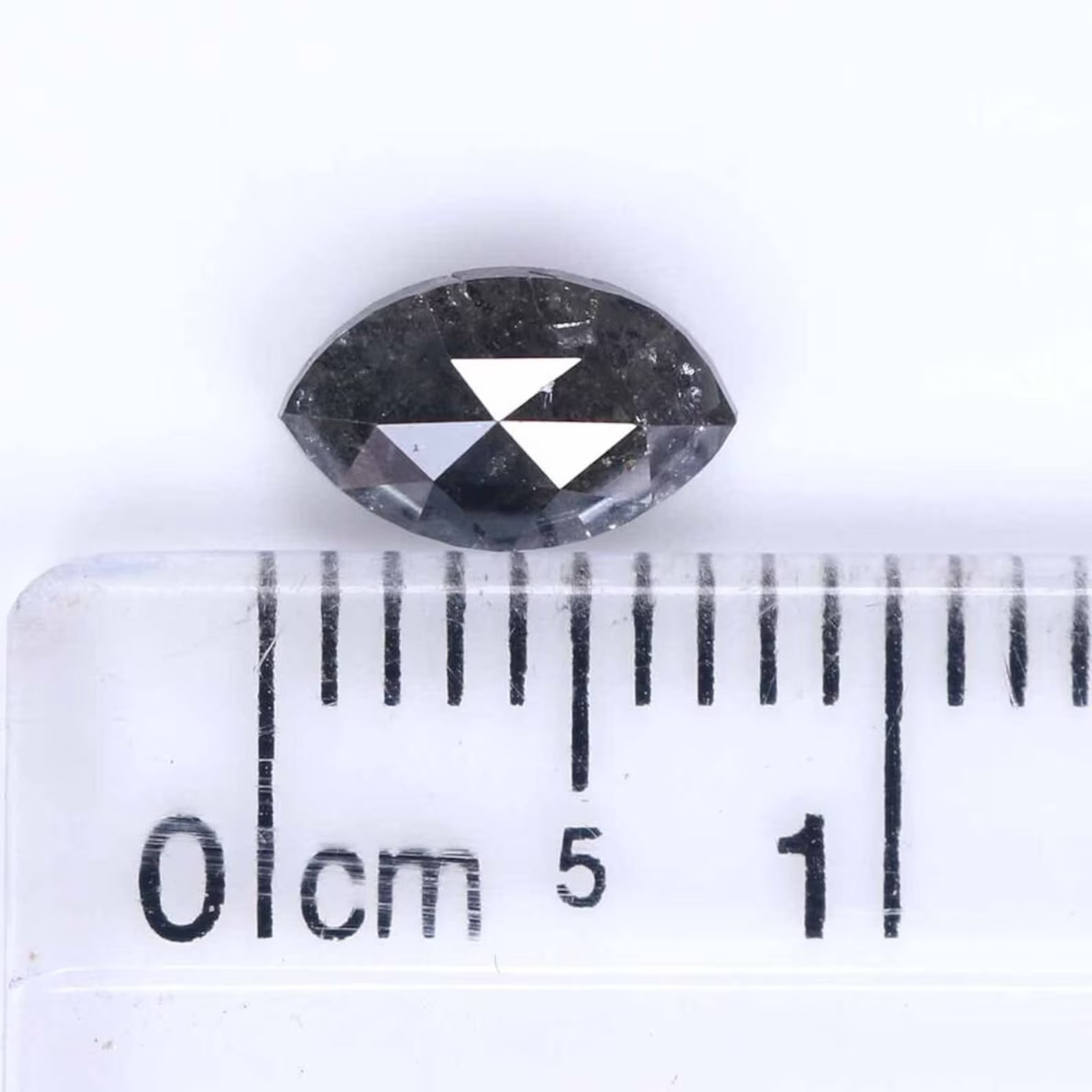 0.76 CT Natural Loose Marquise Diamond Salt And Pepper Diamond 7.40 MM Natural Loose Black Grey Diamond Marquise Rose Cut Diamond NQ9255