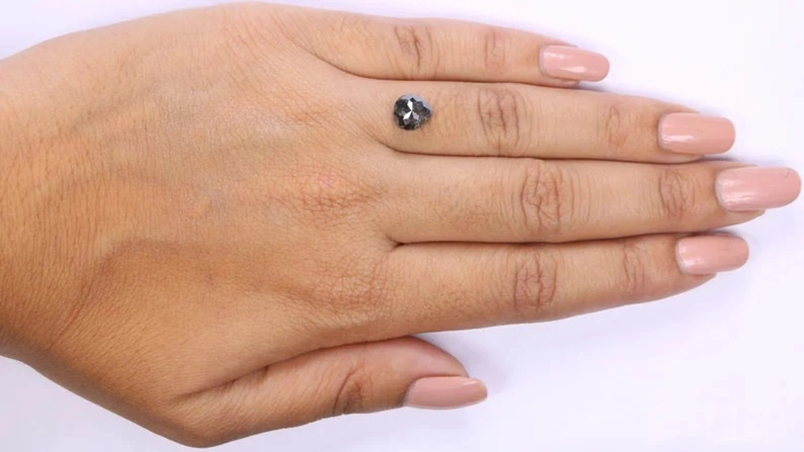 1.77 Ct Natural Loose Pear Shape Diamond Salt And Pepper Pear Diamond 7.60 MM Natural Diamond Black Grey Color Pear Rose Cut Diamond NQ8984