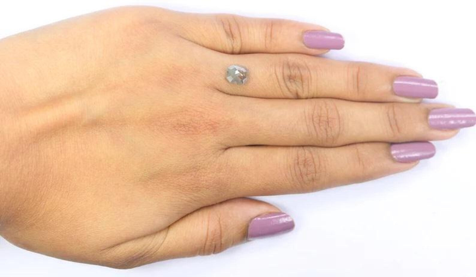 1.42 CT Natural Loose Emerald Shape Diamond Grey Color Emerald Diamond 6.80 MM Natural Loose Brown Color Emerald Rose Cut Diamond NQ2437