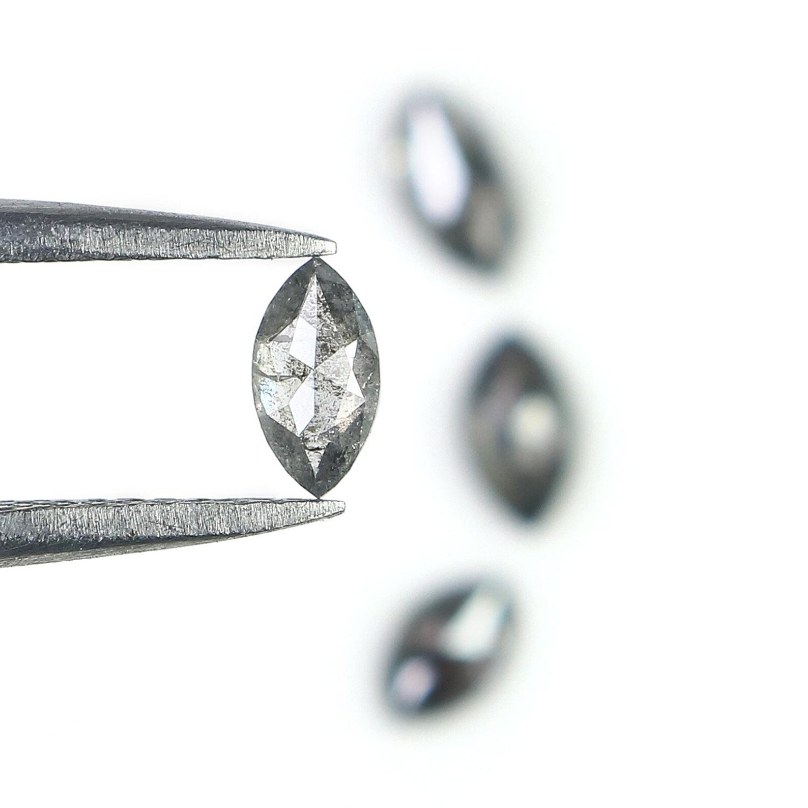0.84 CT Natural Loose Marquise Shape Diamond Salt And Pepper Marquise Diamond 4.85 MM Natural Black Grey Marquise Rose Cut Diamond NQ1582