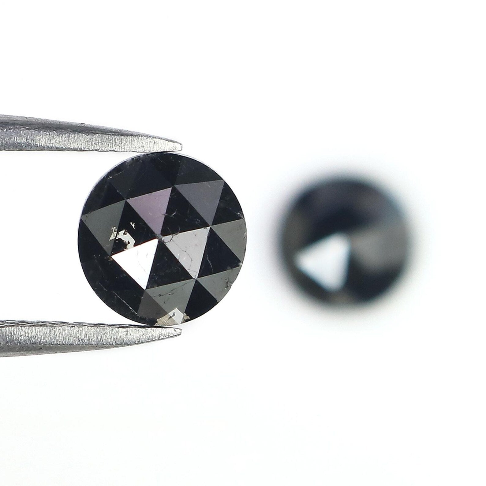 2.49 Ct Natural Loose Round Shape Pair Diamond Black Color Round Diamond 6.65 MM Natural Diamond Black Color Round Rose Cut Diamond NQ1715