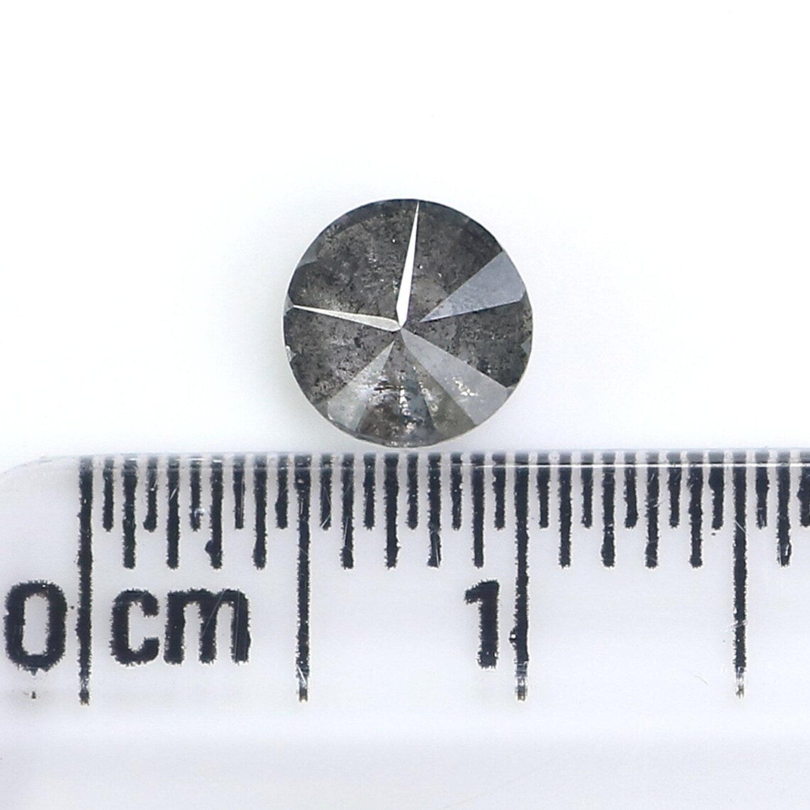 0.87 Ct Natural Loose Round Brilliant Cut Diamond Salt And Pepper Round Diamond 5.80 MM Natural Black Grey Color Round Cut Diamond QN9369