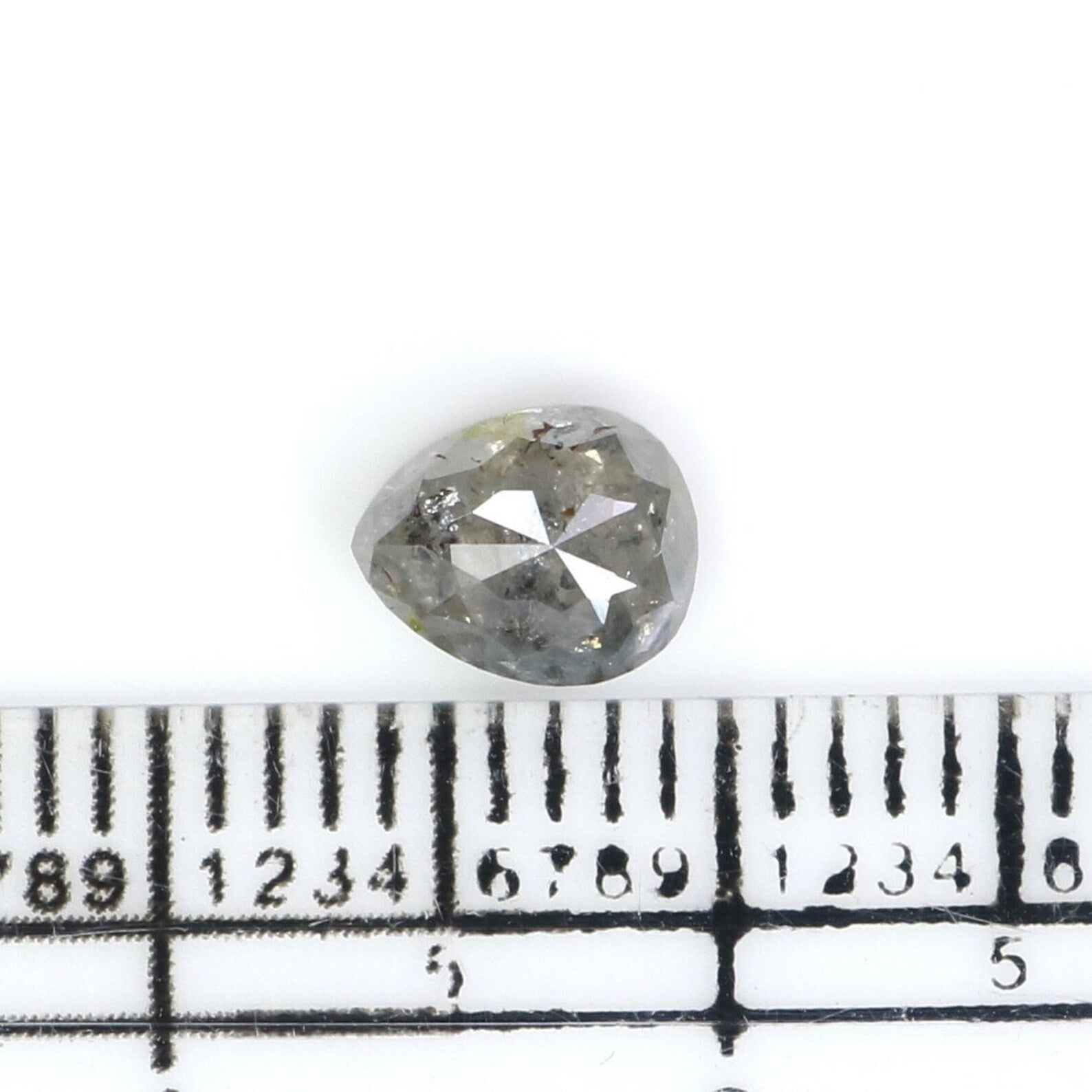 0.85 CT Natural Loose Pear Shape Diamond Salt And Pepper Pear Diamond 6.20 MM Natural Loose Diamond Grey Color Pear Rose Cut Diamond NQ2376