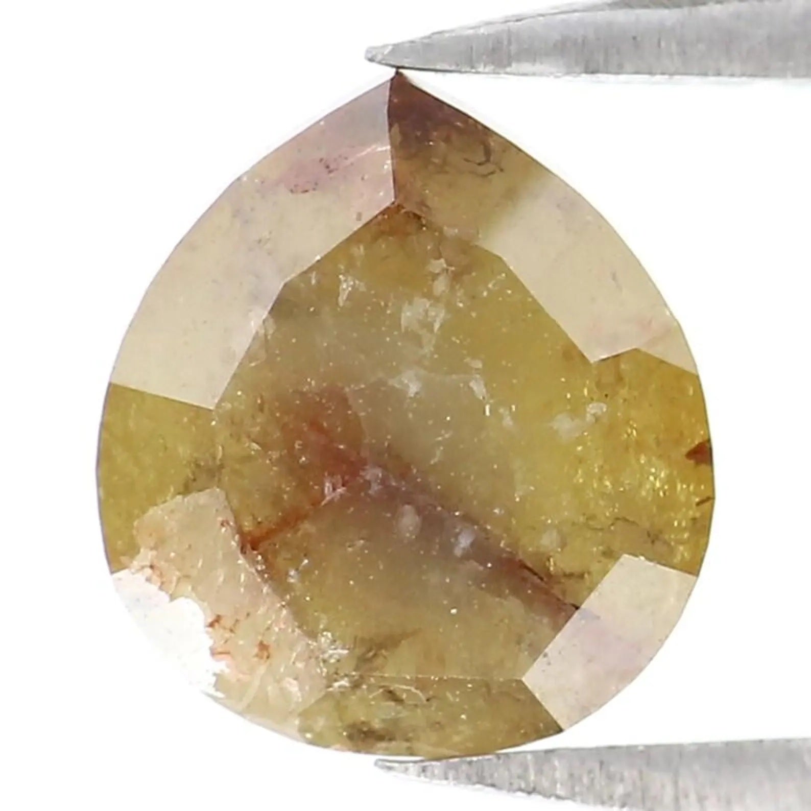 1.56 Ct Natural Loose Pear Shape Diamond Yellow Color Pear Cut Diamond 7.45 MM Natural Loose Diamond Brown Color Pear Rose Cut Diamond NQ207
