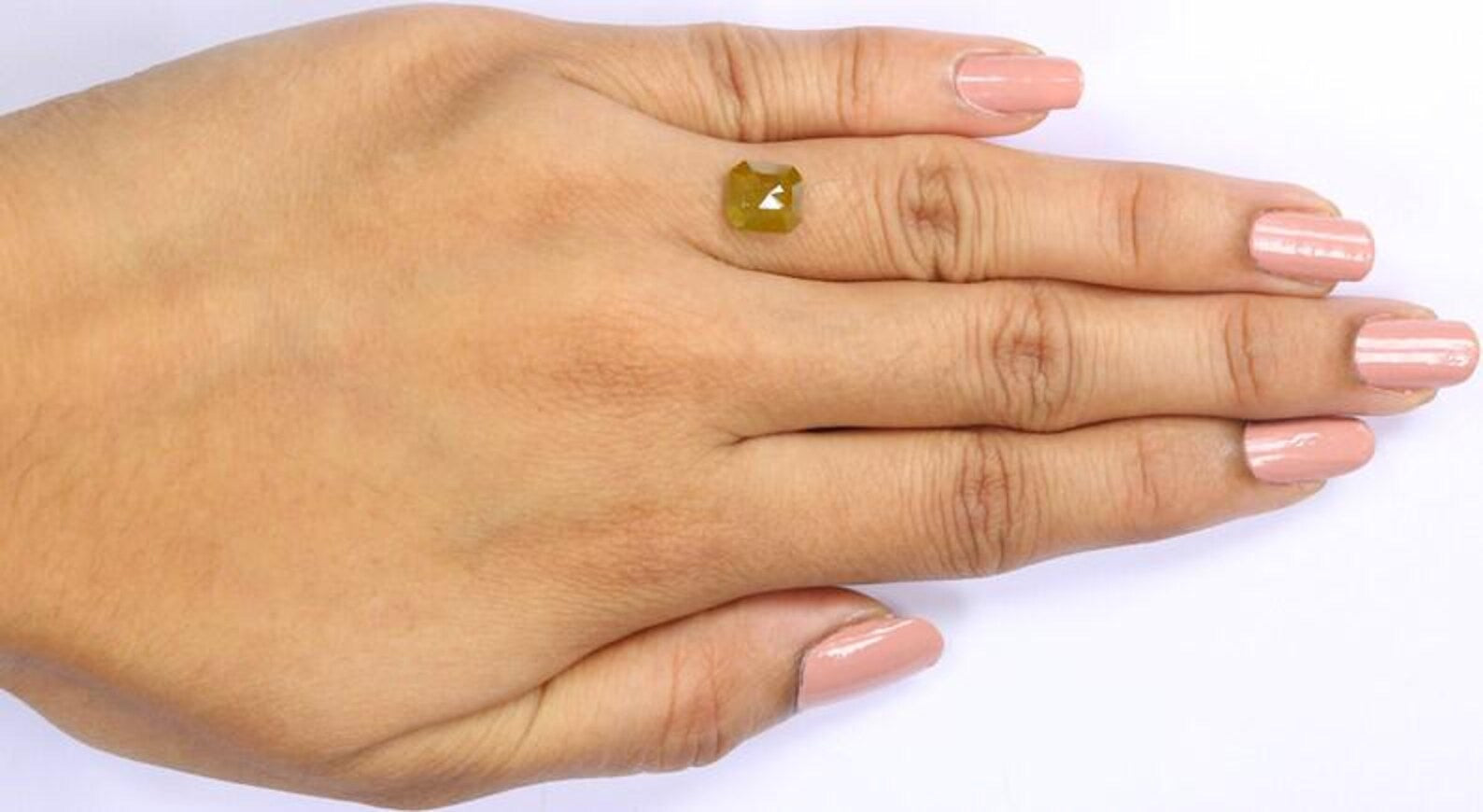 1.49 Ct Natural Loose Emerald Shape Diamond Yellow Color Emerald Diamond 7.55 MM Natural Loose Yellow Color Emerald Rose Cut Diamond NQ504