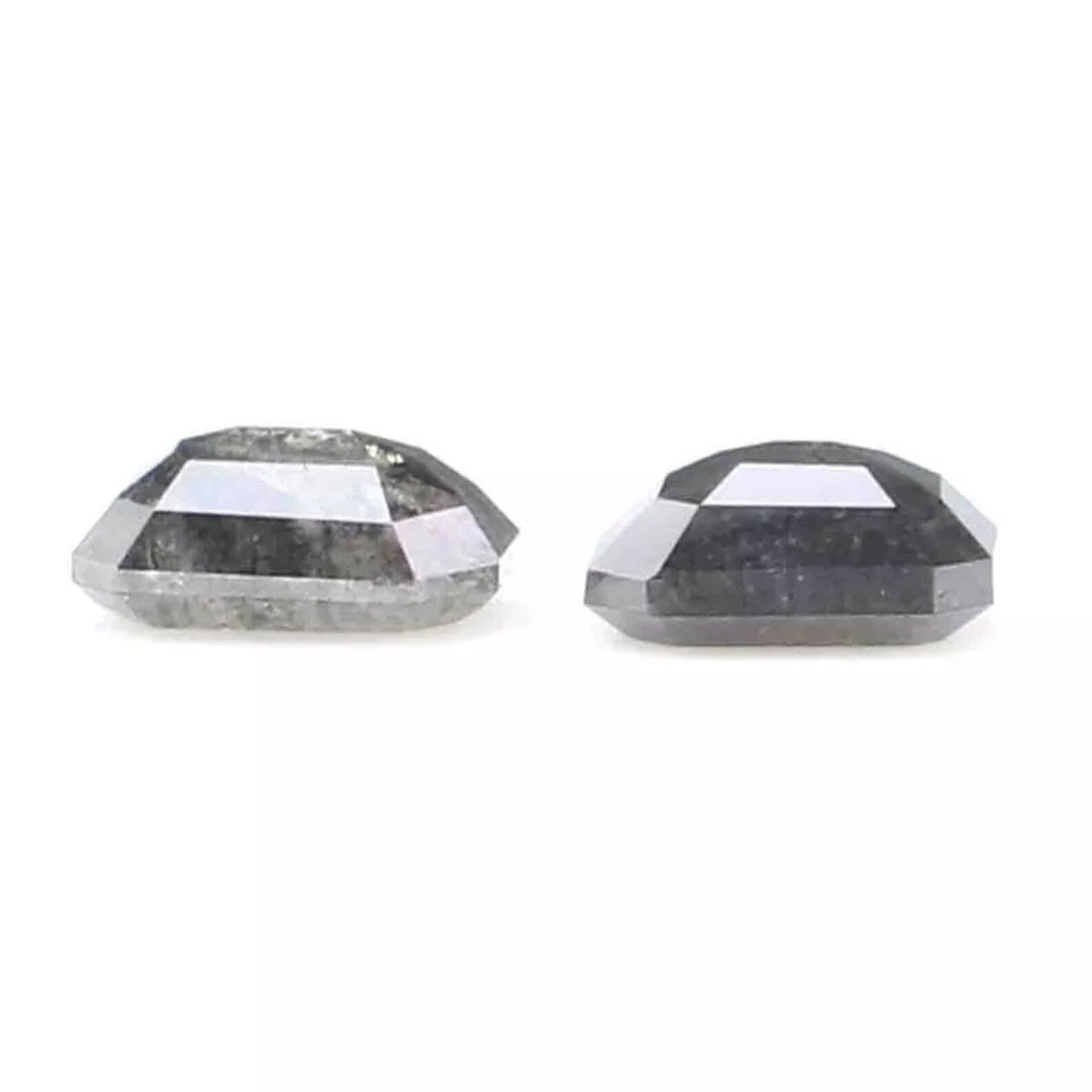 0.49 CT Natural Loose Emerald Pair Shape Diamond Salt And Pepper Emerald Diamond 4.00 MM Black Grey Color Emerald Rose Cut Diamond QN2150