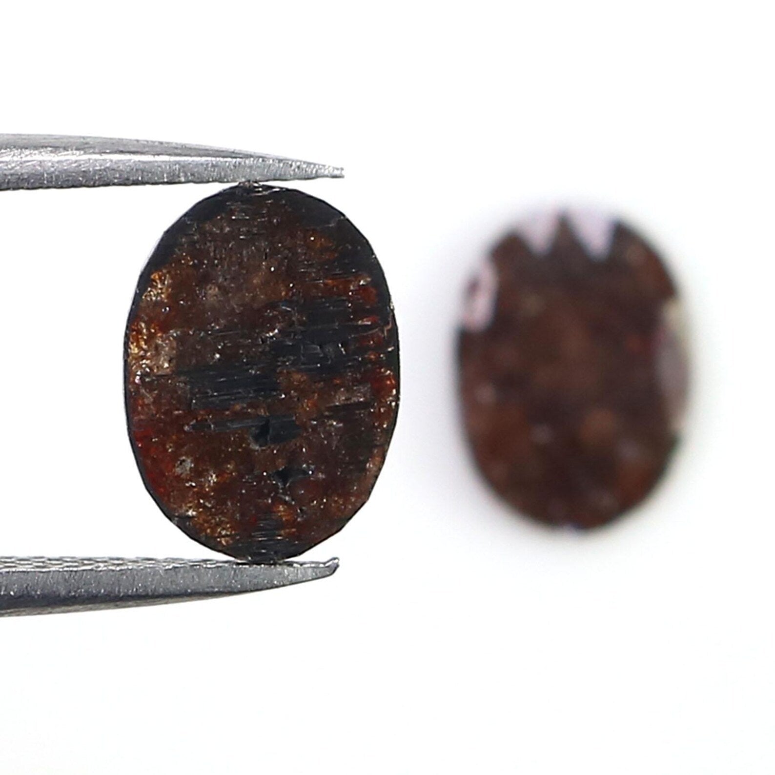 2.01 CT Natural Loose Oval Shape Pair Diamond Brown Color Oval Cut Diamond 9.85 MM Natural Diamond Brown Color Oval Rose Cut Diamond NQ2540