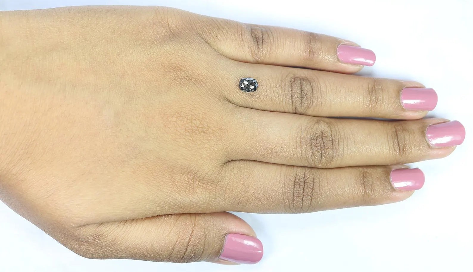 0.75 Ct Natural Loose Oval Shape Diamond Salt and Pepper Oval Cut Diamond 6.35 MM Natural Loose Black Grey Color Oval Rose Cut Diamond NQ933