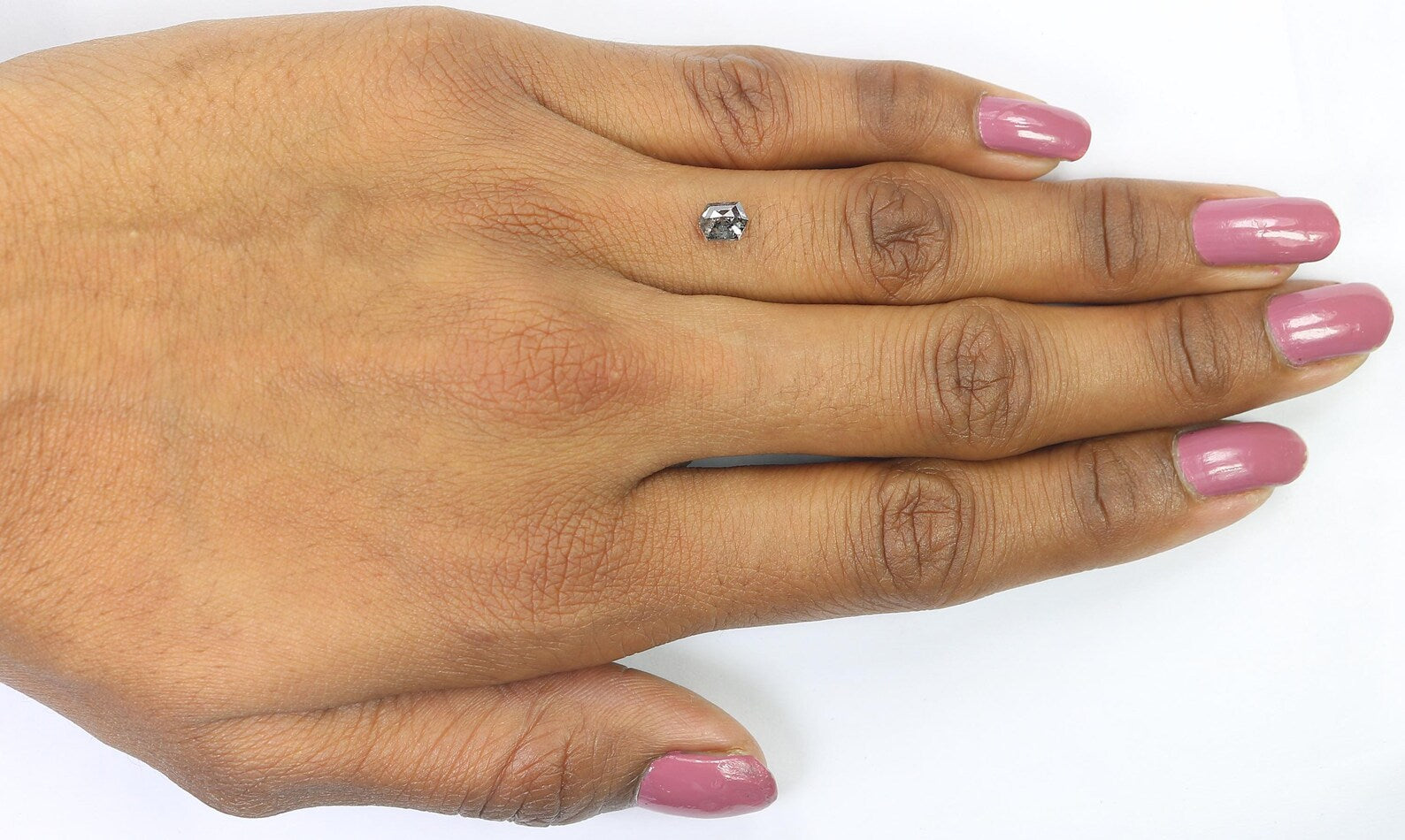 0.57 Ct Natural Loose Hexagon Shape Diamond Salt And Pepper Hexagon Cut Diamond 5.40 MM Natural Loose Black Color Hexagon Cut Diamond QN747