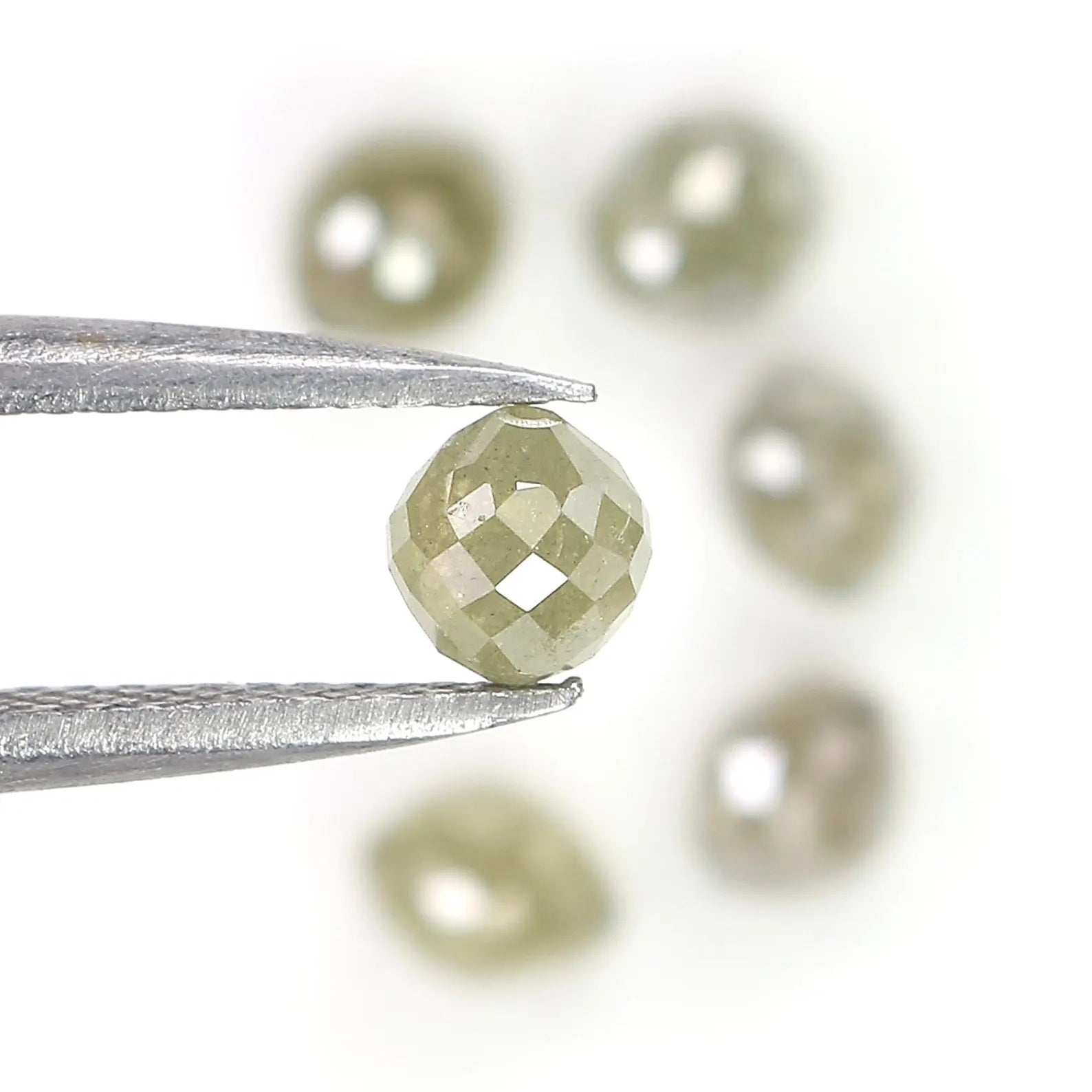 3.44 CT Natural Loose Egg Bead Shape Diamond Grey Color Egg Bead Cut Diamond 4.15 MM Natural Loose Grey Color Bead Rose Cut Diamond NQ1787