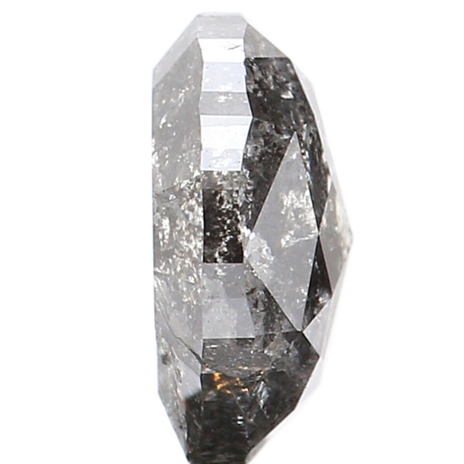 0.88 CT Natural Loose Oval Shape Diamond Salt And Pepper Oval Cut Diamond 6.60 MM Natural Loose Diamond Oval Shape Rose Cut Diamond QN941