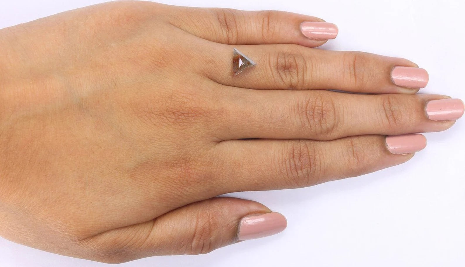 1.36 CT Natural Loose Triangle Cut Diamond Grey Brown Color Triangle Cut Diamond 7.45 MM Natural Grey Brown Triangle Rose Cut Diamond NQ746