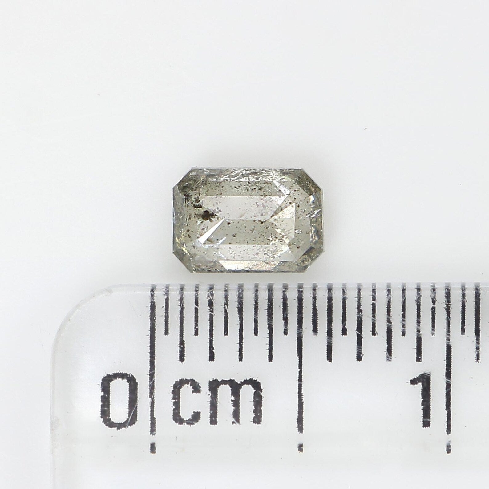 0.41 CT Natural Loose Emerald Shape Diamond Salt And Pepper Emerald Diamond 5.15 MM Natural Black Grey Color Emerald Rose Cut Diamond NQ2560