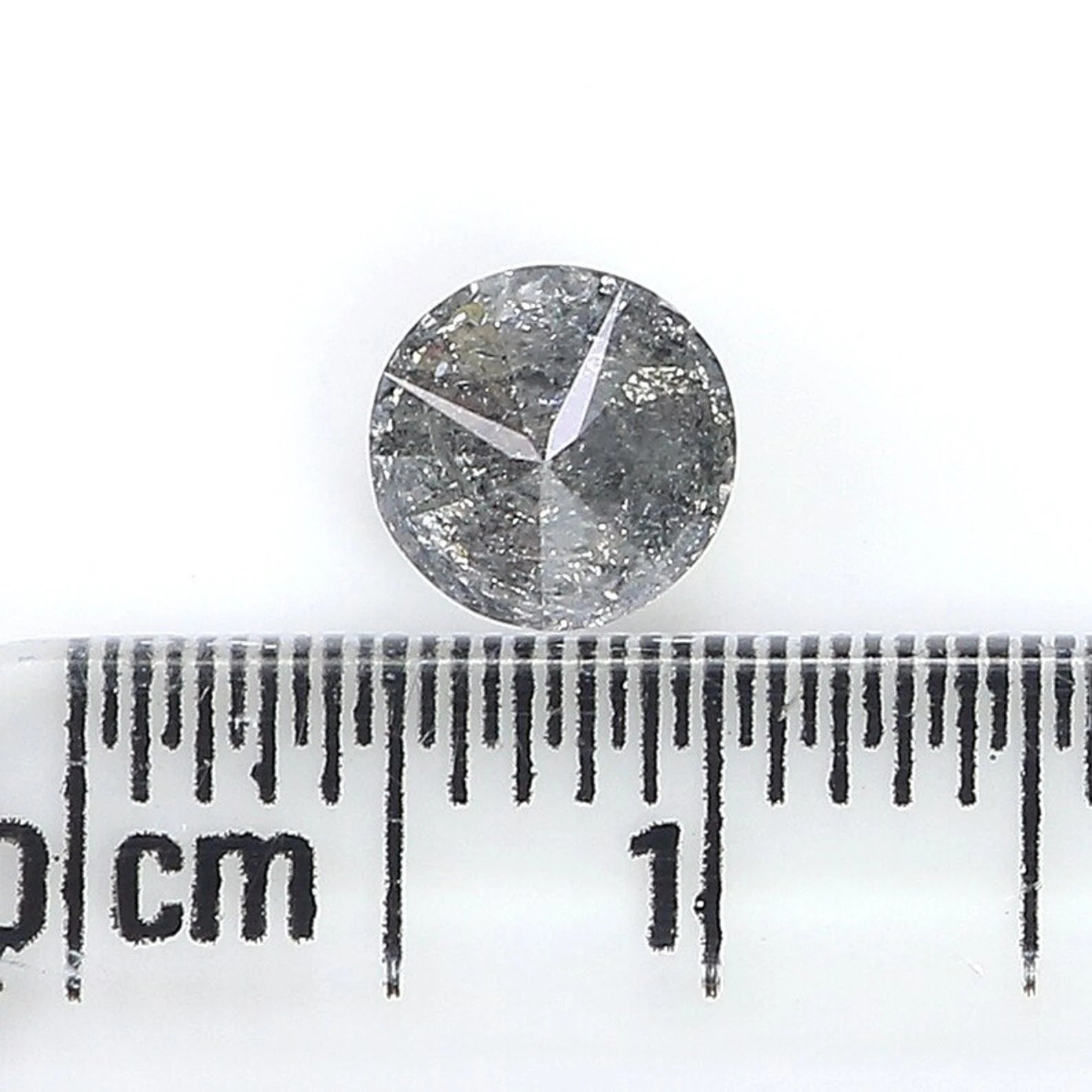 0.87 CT Natural Loose Round Brilliant Cut Diamond Salt And Pepper Round Diamond 5.80 MM Natural Black Grey Color Round Cut Diamond QN9140