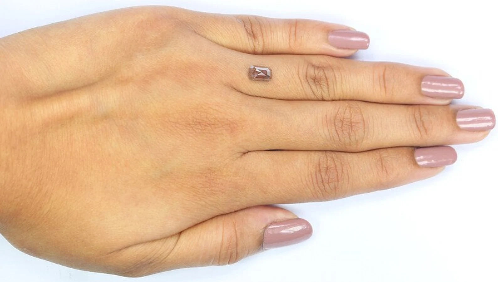 1.08 CT Natural Loose Emerald Shape Diamond Brown Color Emerald Diamond 6.85 MM Natural Diamond Brown Color Emerald Rose Cut Diamond NQ479