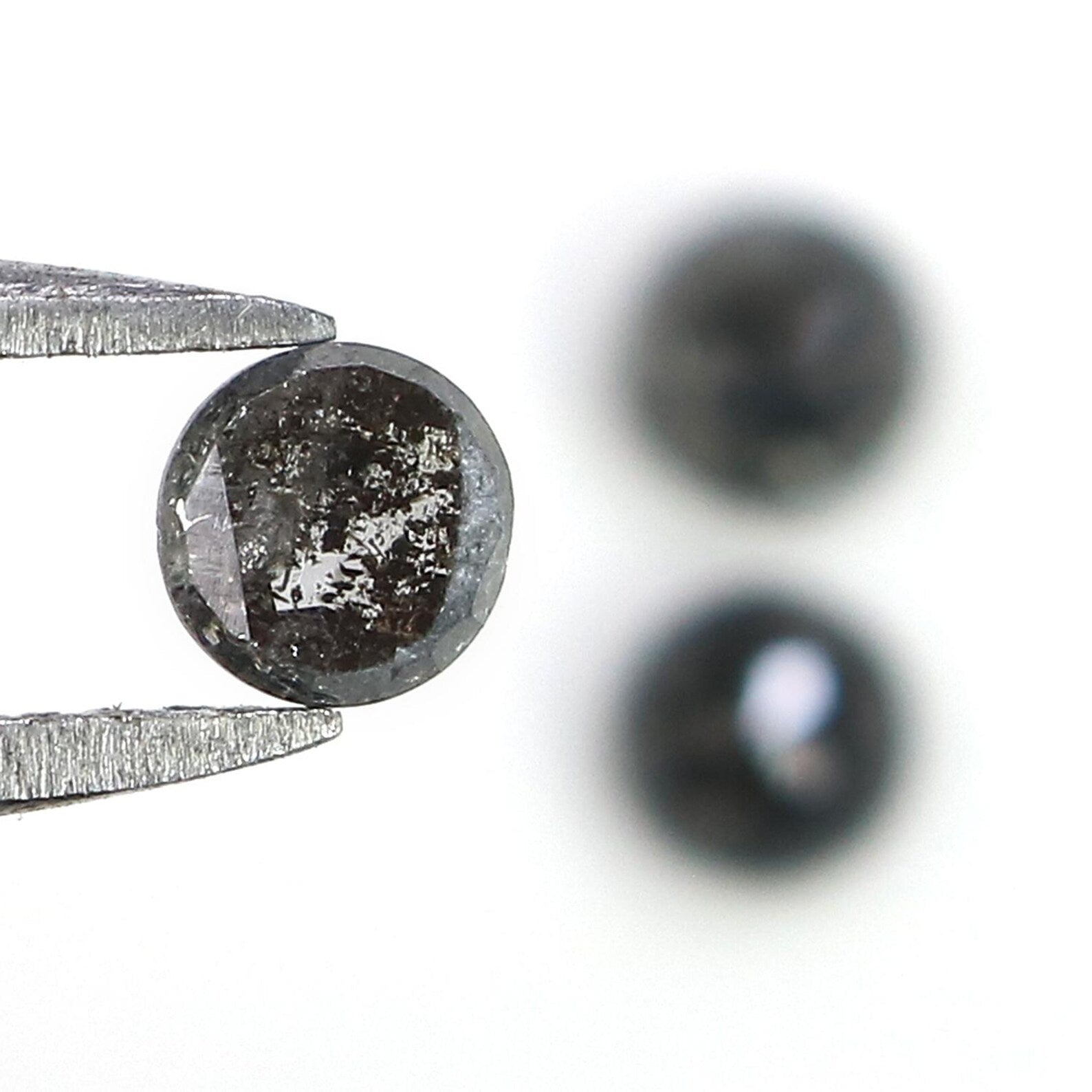 0.88 CT Natural Loose Round Shape Diamond Salt And Pepper Round Cut Diamond 3.70 MM Natural Loose Diamond Round Rose Cut Diamond NQ1876