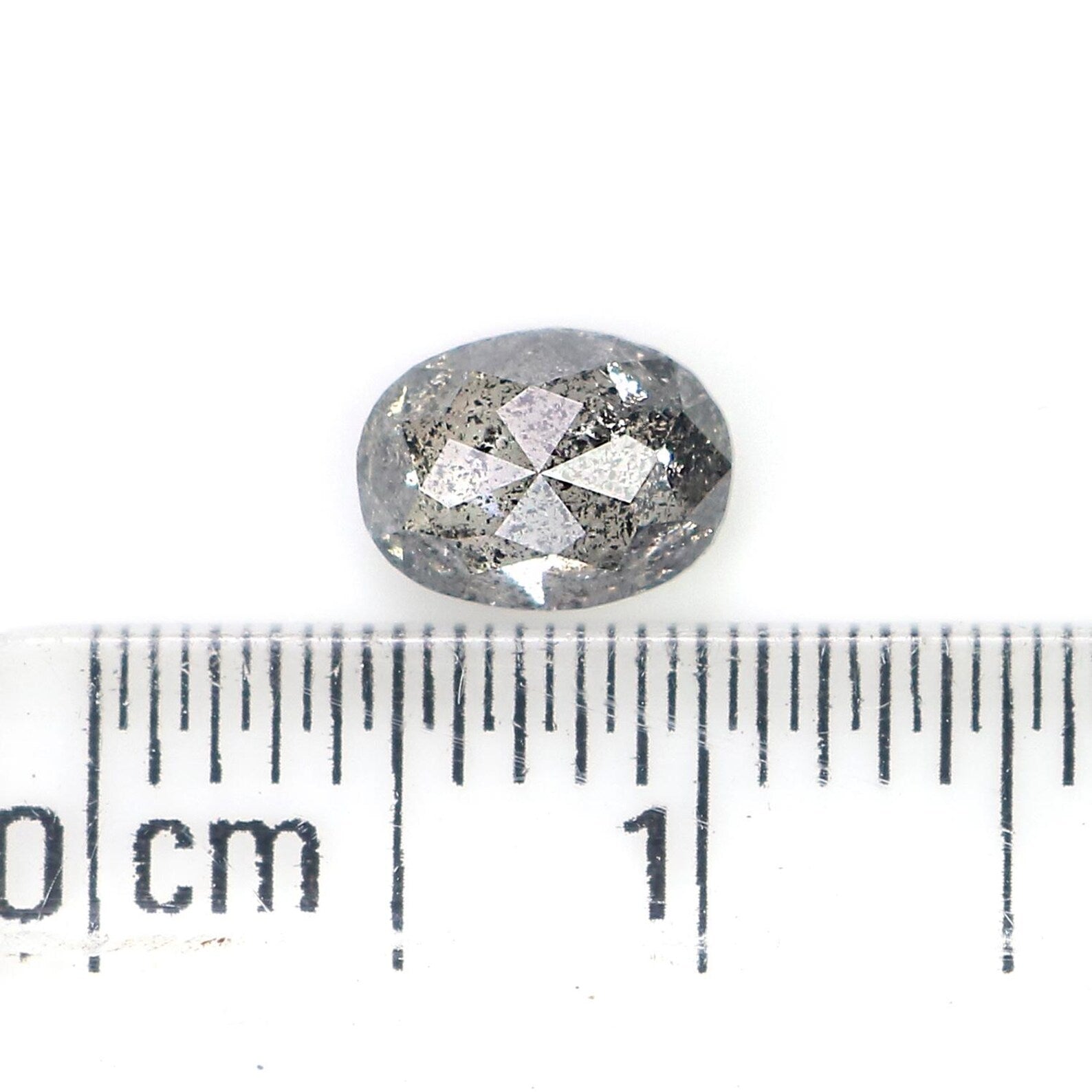 0.66 CT Natural Loose Oval Shape Diamond Salt And Pepper Diamond 6.25 MM Natural Loose Diamond Black Grey Color Oval Rose Cut Diamond QN830
