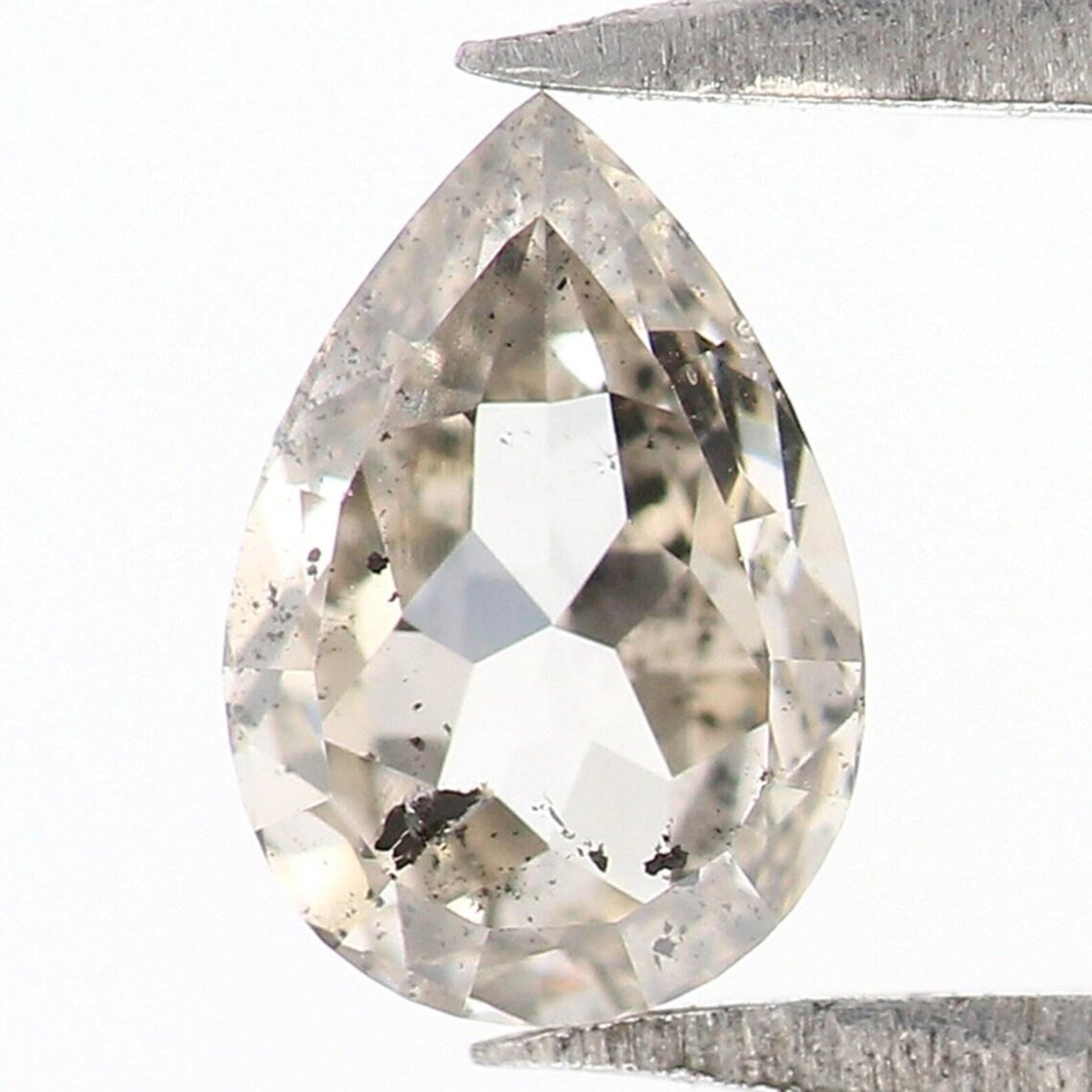 0.25 CT Natural Loose Pear Shape Diamond Salt And Pepper Pear Diamond 5.00 MM Natural Loose Black Grey Color Pear Rose Cut Diamond NQ1850