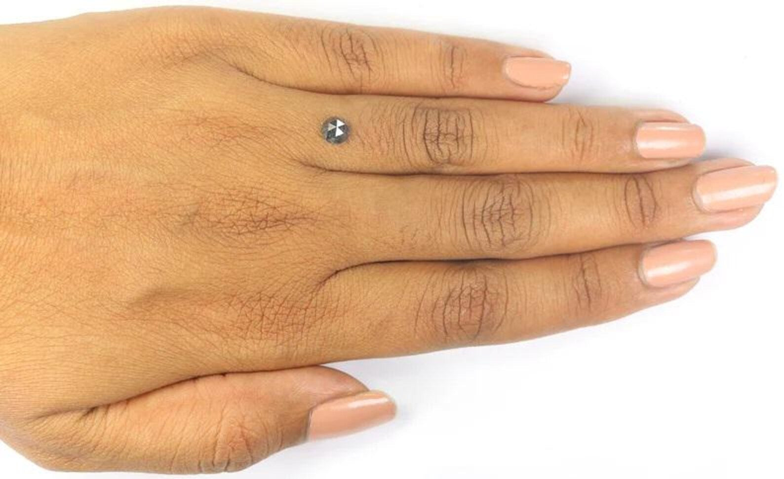 0.70 Ct Natural Loose Round Shape Diamond Salt And Pepper Round Cut Diamond 5.10 MM Natural Black Gray Color Round Rose Cut Diamond NQ1514
