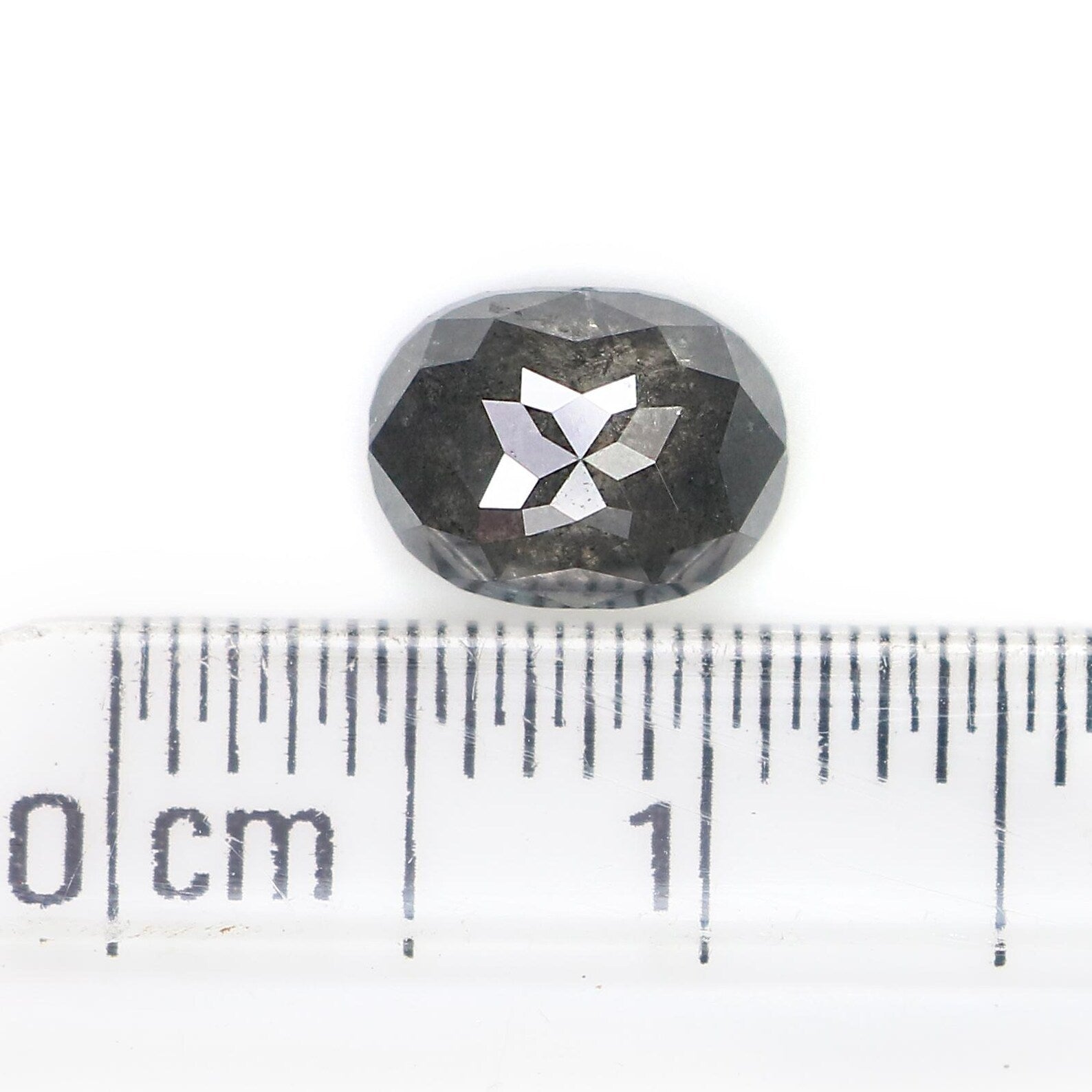 1.23 Ct Natural Loose Oval Shape Diamond Salt And Pepper Oval Diamond 7.15 MM Natural Diamond Black Gray Color Oval Rose Cut Diamond QN9439