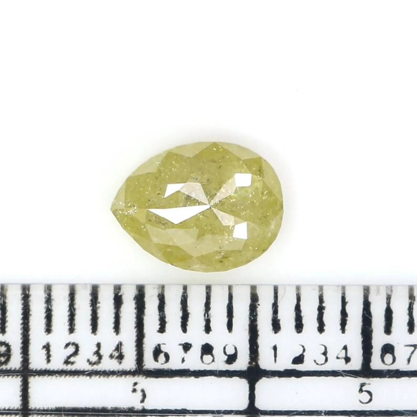 1.26 CT Natural Loose Pear Shape Diamond Yellow Color Pear Diamond 7.70 MM Natural Loose Diamond Yellow Color Pear Rose Cut Diamond NQ2373