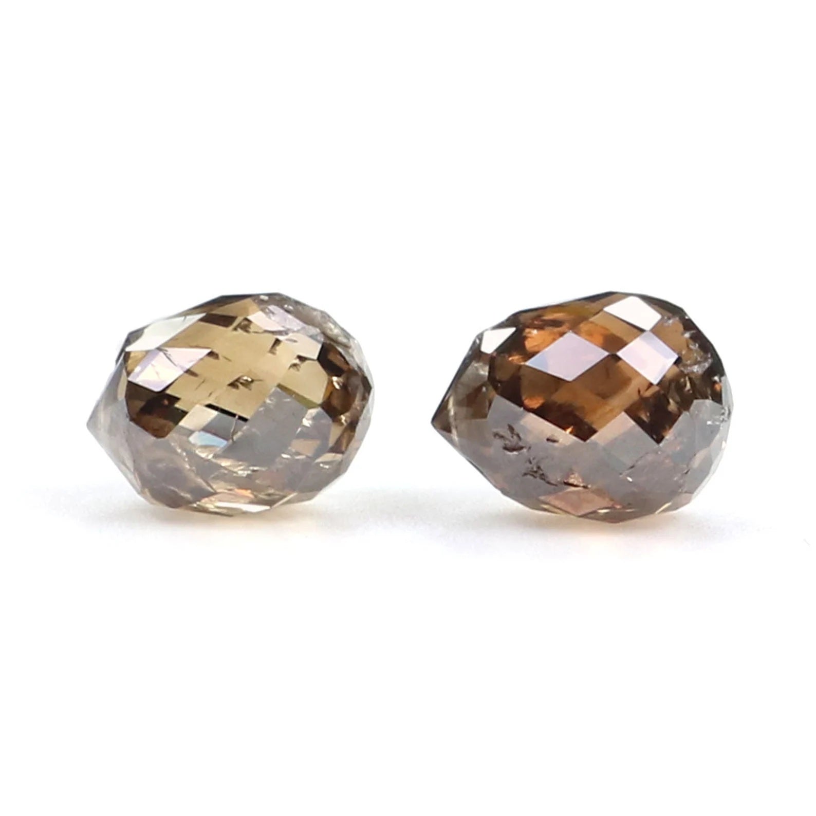 Natural Loose briolette Brown Color Diamond 1.34 CT 4.95 MM Drop Shape Rose Cut Diamond KDN840