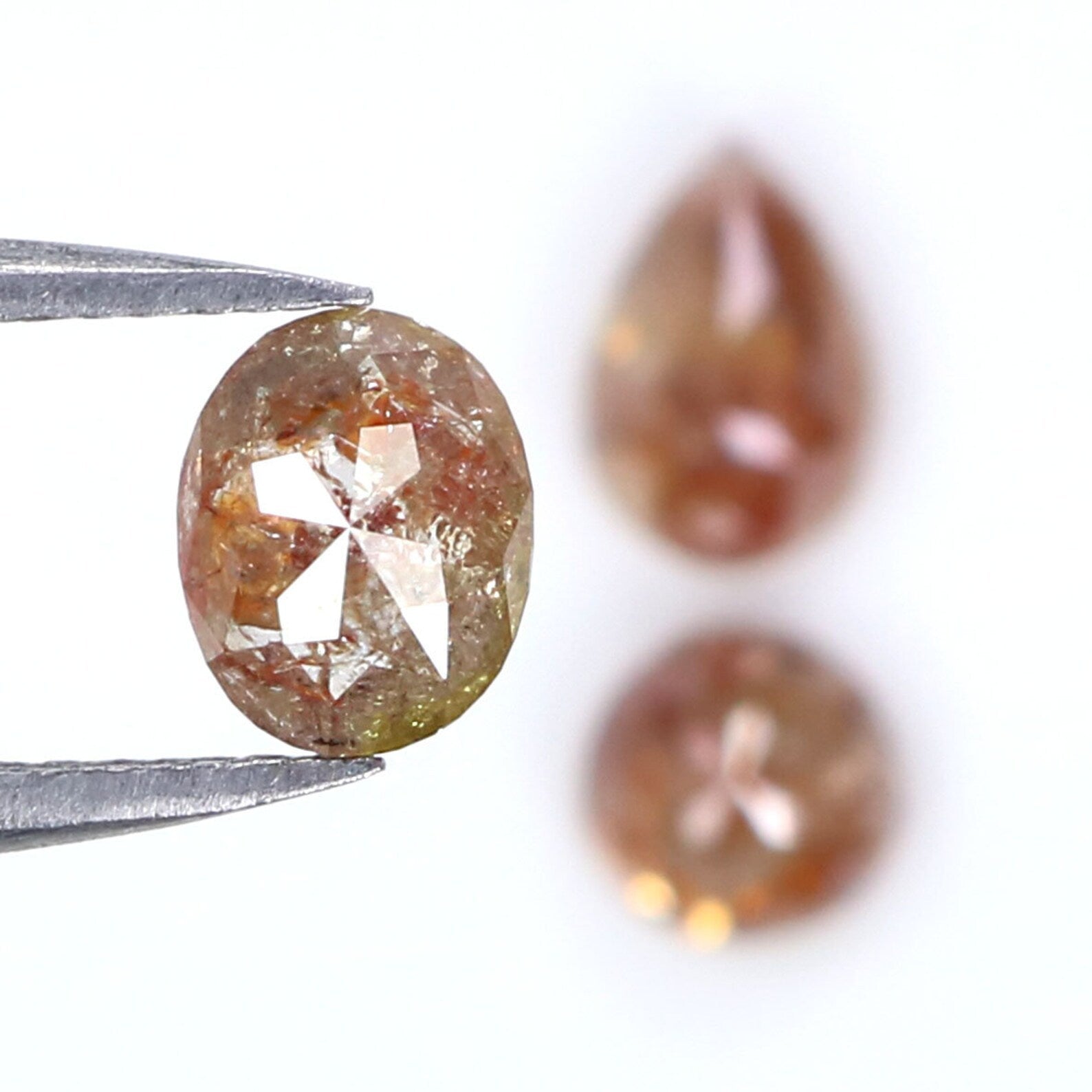 1.96 CT Natural Loose Mix Shape Diamond Brown Color Diamond 5.10 MM Natural Loose Diamond Brown Color Mix Shape Rose Cut Diamond KDN1998