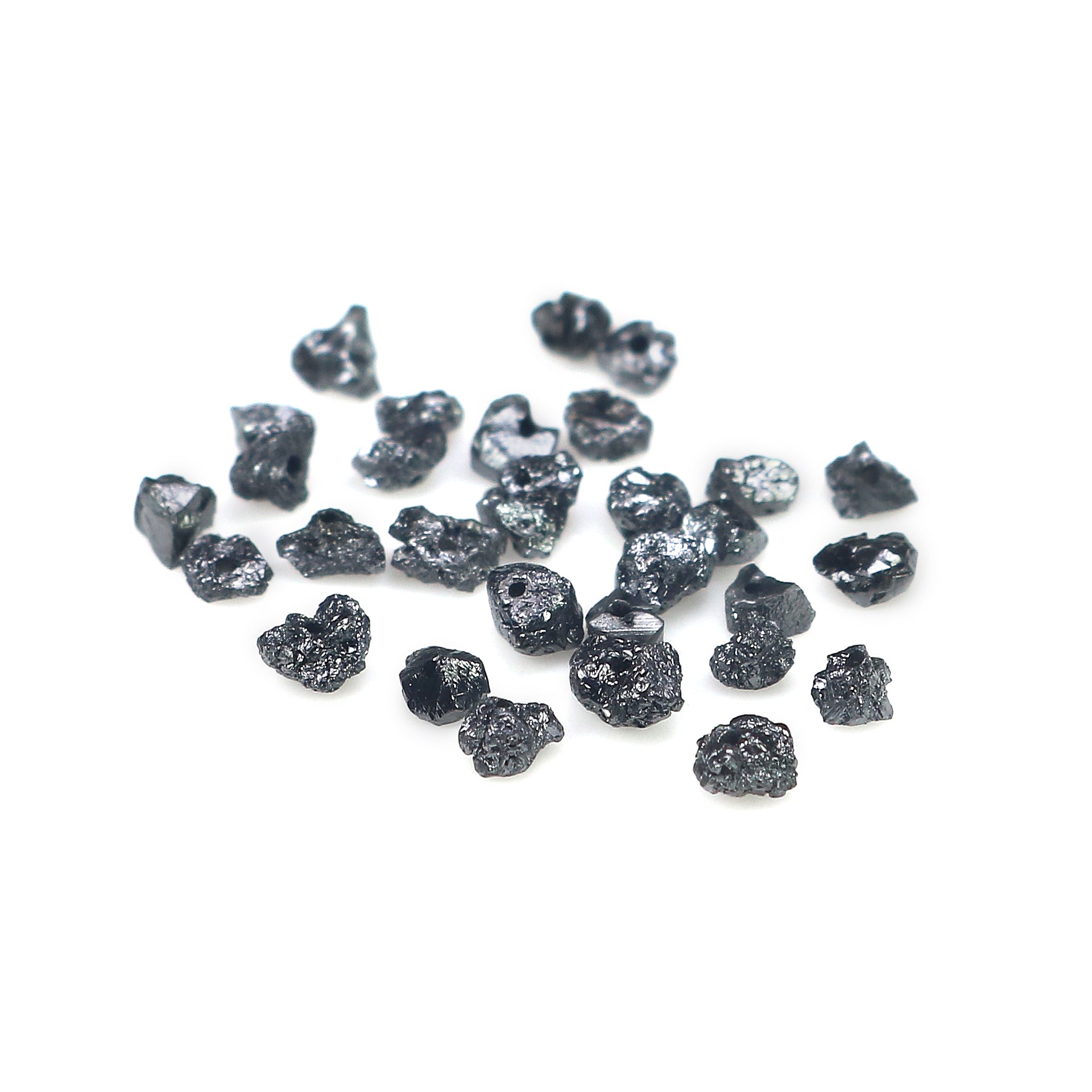 Natural Loose Rough Cut Diamond Black Color Rough Cut Diamond 1.80 to 2.50 MM Uncut Drilled Bead 30 Pieces Rough Irregular Cut Diamond Q101
