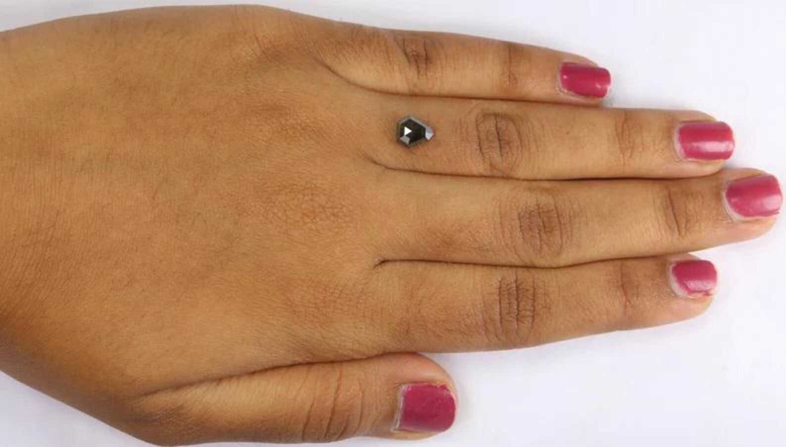 0.98 CT Natural Loose Shield Shape Diamond Salt And Pepper Shield Diamond 7.00 MM Natural Black Grey Color Shield Rose Cut Diamond NQ9367