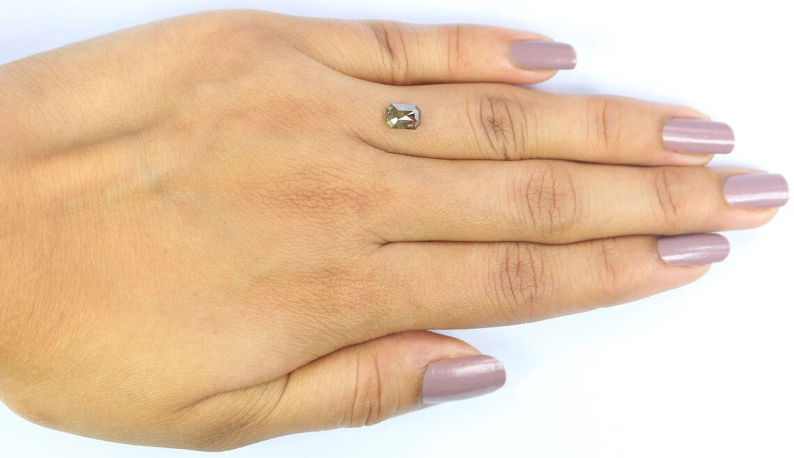 0.90 Ct Natural Loose Emerald Shape Diamond Grey Green Color Emerald Diamond 6.55 MM Natural Loose Grey Green Emerald Rose Cut Diamond NQ984