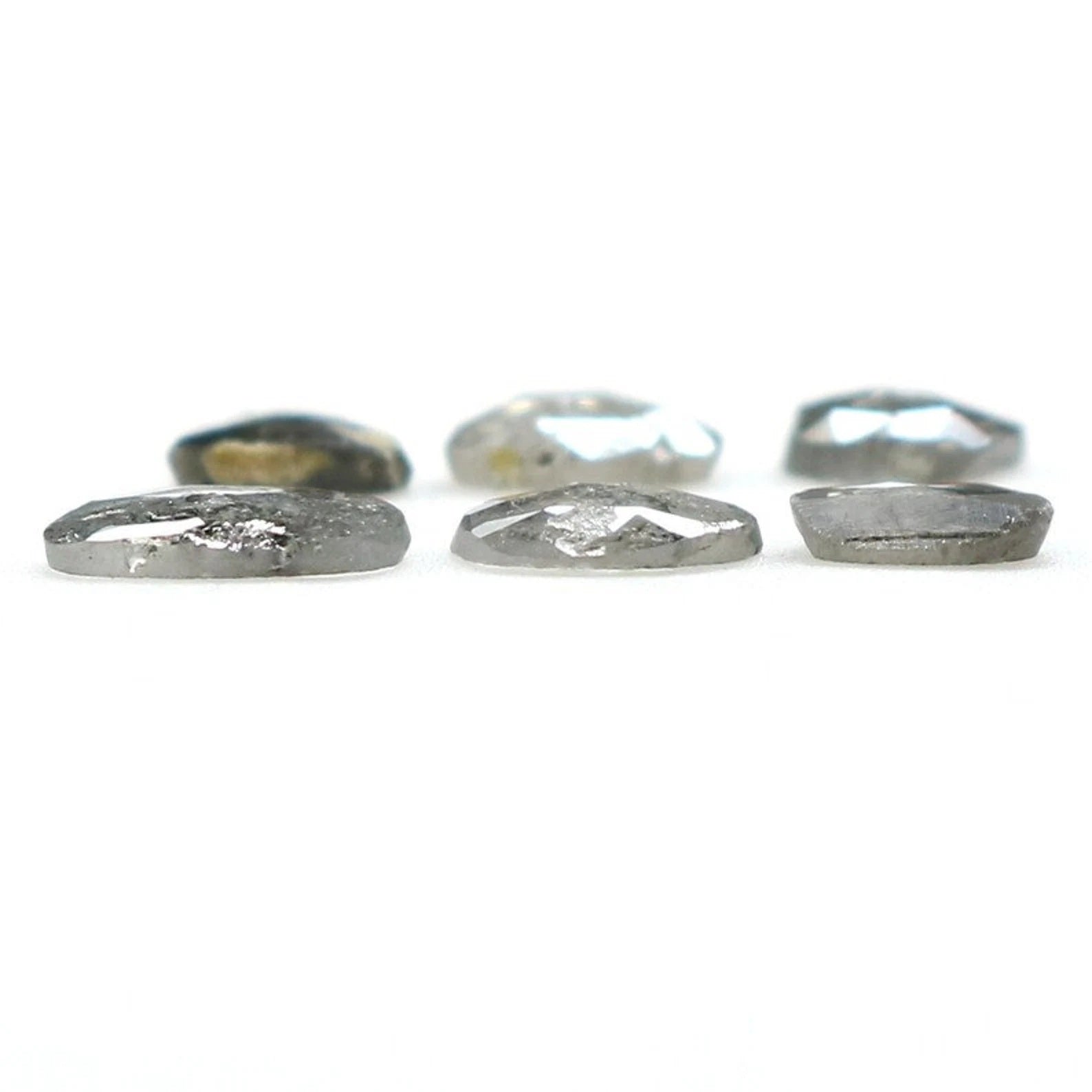 0.93 CT Natural Loose Slice Cut Diamond Salt And Pepper Slice Cut Diamond 3.65 MM Natural Loose Slice Cut Black Grey Color Diamond NQ1641