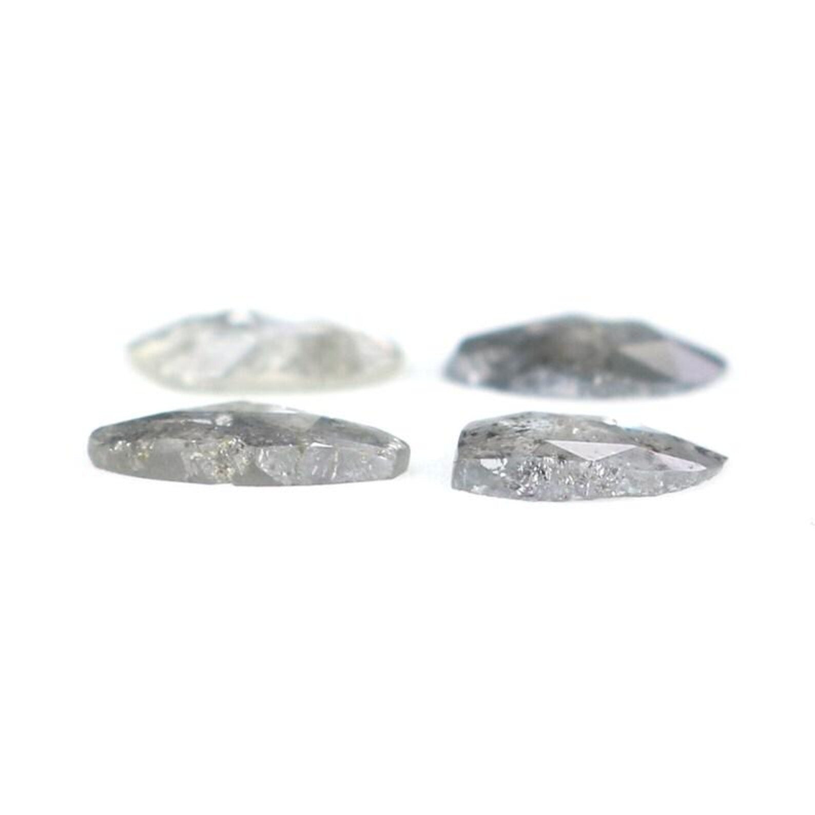 0.94 Ct Natural Loose Slice Shape Diamond Salt And Pepper Slice Cut Diamond 4.90 MM Natural Black Gray Color Slice Rose Cut Diamond NQ2147