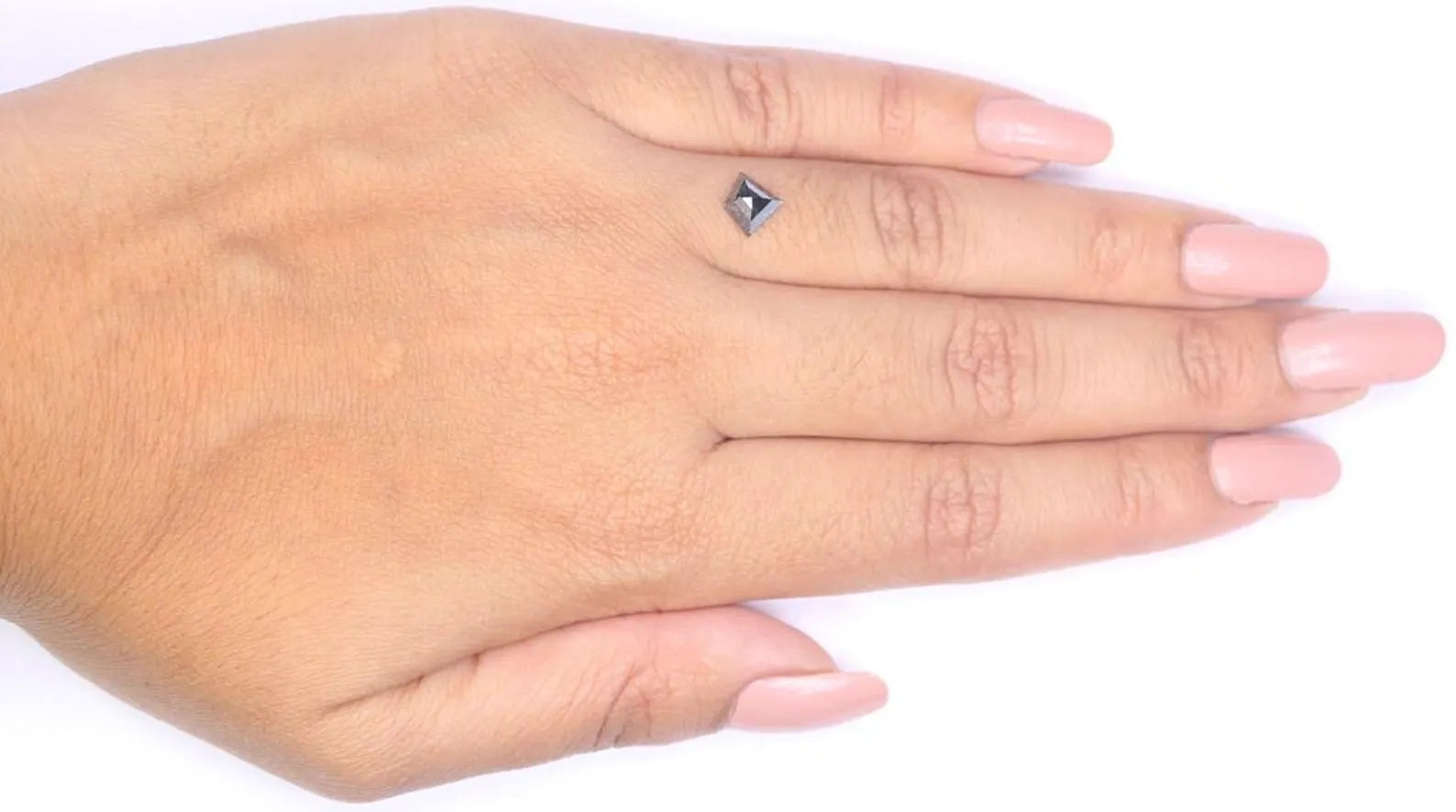 0.80 CT Natural Loose Shield Shape Diamond Black Color Shield Cut Diamond 7.40 MM Natural Loose Black Color Shield Rose Cut Diamond NQ9058