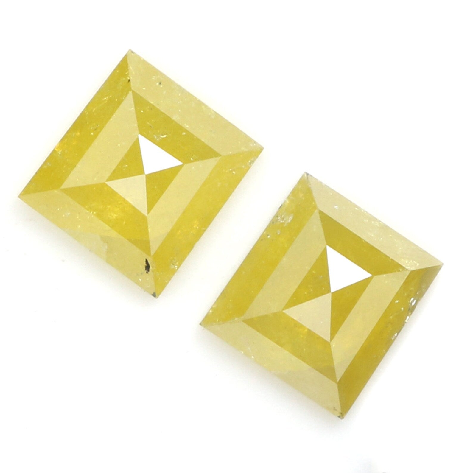 1.83 CT Natural Loose Rectangle Pair Diamond Yellow Color Rectangle Diamond 5.90 MM Natural Loose Rectangle Shape Rose Cut Diamond KDN7986