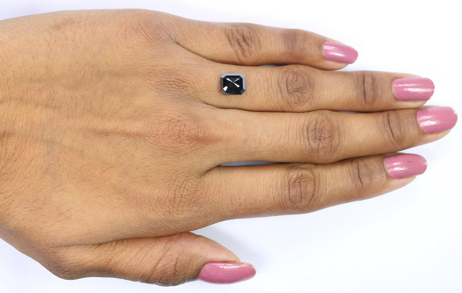 2.12 CT Natural Loose Emerald Shape Diamond Black Color Emerald Cut Diamond 7.95 MM Natural Diamond Black Emerald Rose Cut Diamond QN628