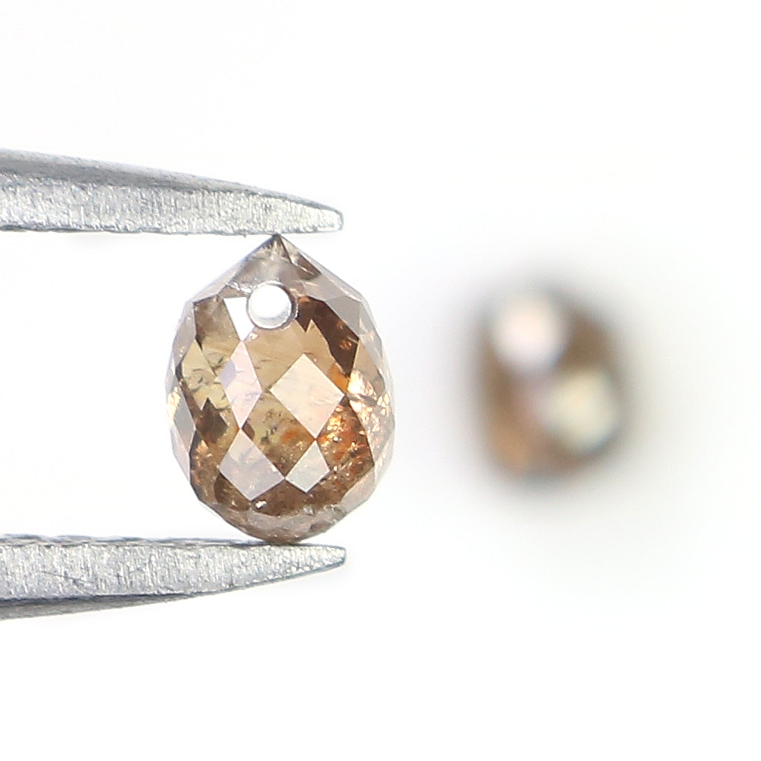 0.82 Ct Natural Loose Briolette Shape Diamond Brown Color Drop Diamond 4.20 MM Natural Loose Brown Color Briolette Rose Cut Diamond LQ9893
