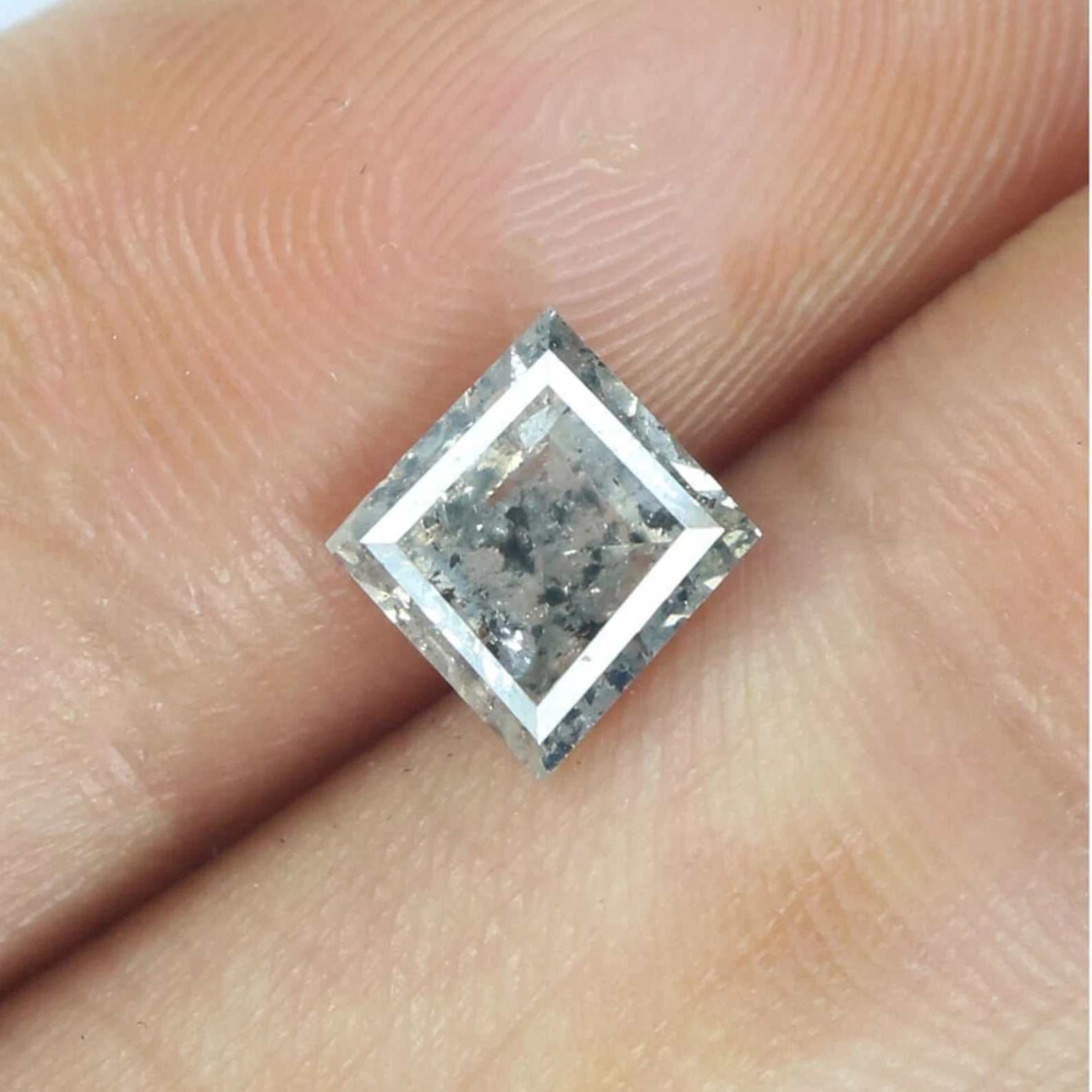 1.34 CT Natural Loose Kite Shape Diamond Salt And Pepper Kite Cut Diamond 8.60 MM Natural Loose Diamond Black Grey Kite Shape Diamond QN195