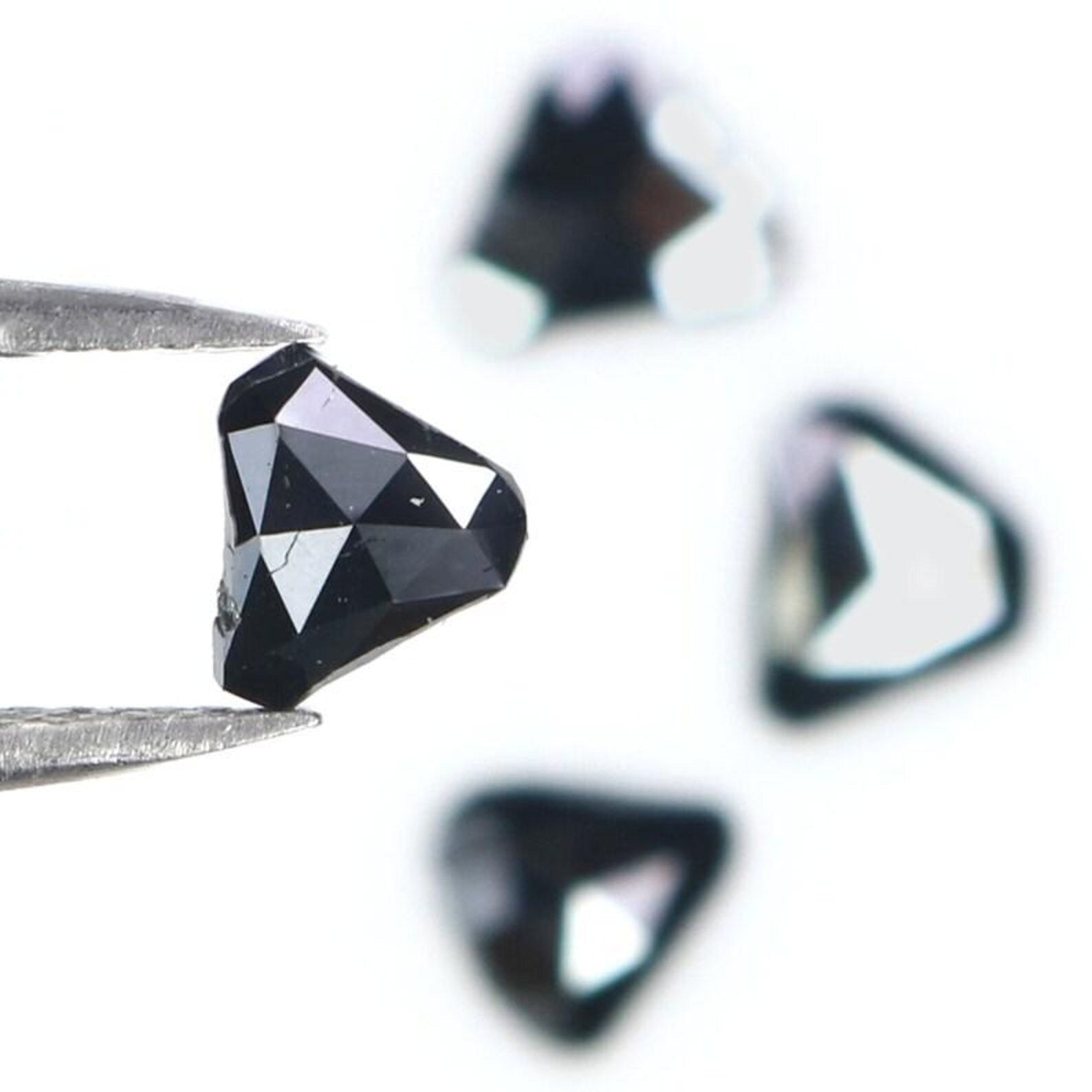1.05 CT Natural Loose Slice Shape Diamond Black Color Irregular Cut Diamond 5.90 MM Natural Loose Black Color Slice Rose Cut Diamond NQ2251