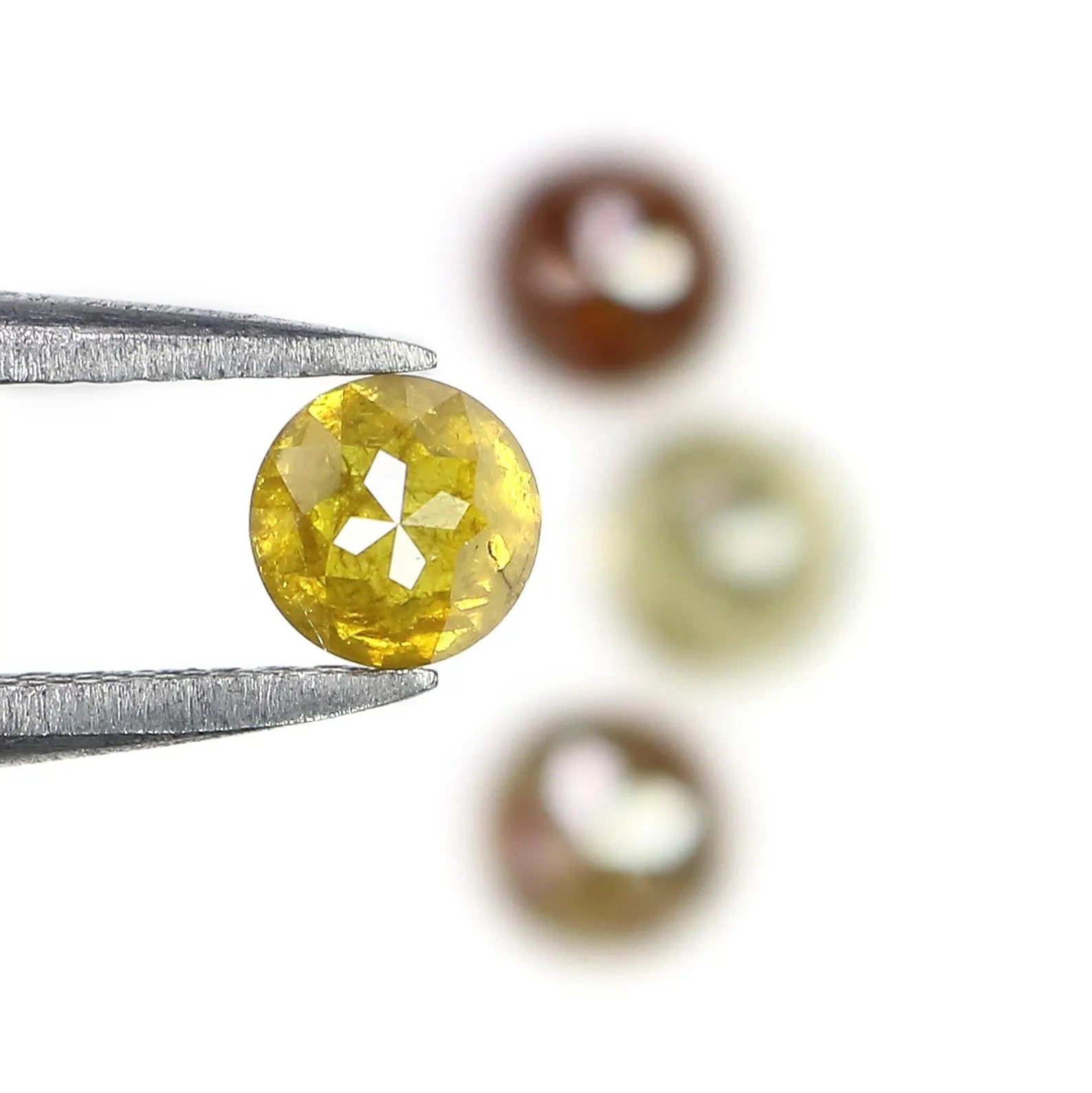 1.99 Ct Natural Loose Round Shape Diamond Yellow Color Round Cut Diamond 4.30 MM Natural Diamond Brown Color Round Rose Cut Diamond NQ1929