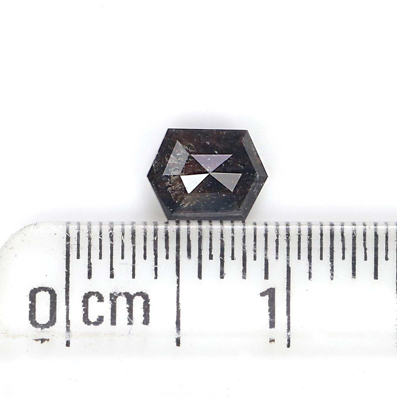 0.50 CT Natural Loose Hexagon Shape Diamond Salt And Pepper Hexagon Cut Diamond 5.50 MM Natural Loose Hexagon Shape Rose Cut Diamond QN1466