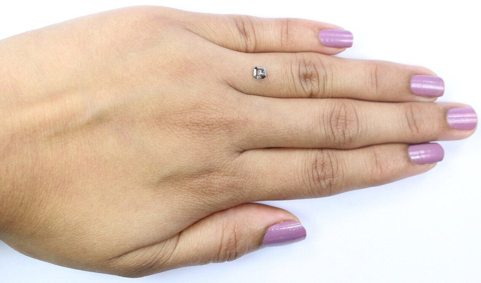 0.23 CT Natural Loose Emerald Shape Diamond Salt And Pepper Diamond 3.70 MM Natural Loose Black Grey Color Emerald Rose Cut Diamond NQ9405