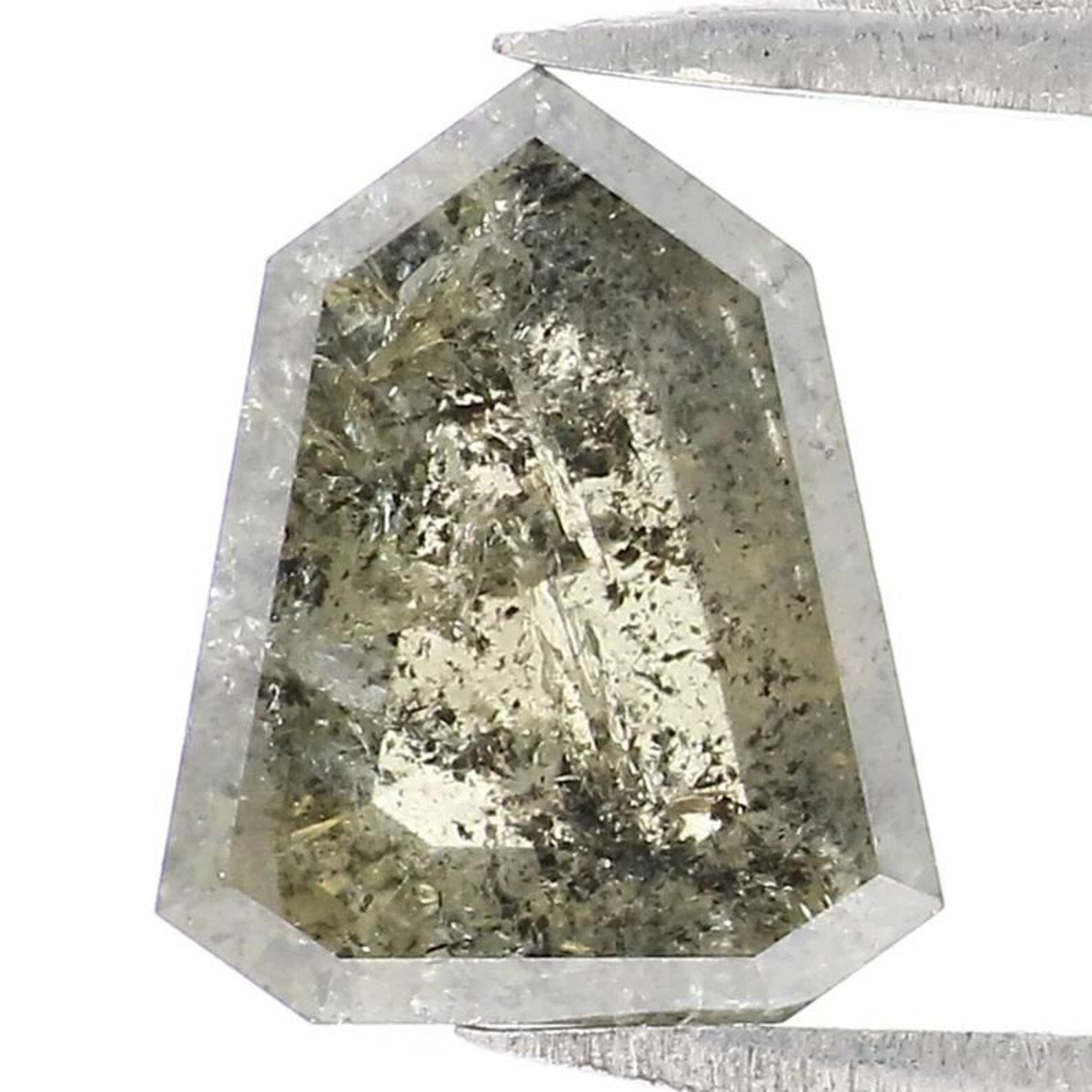 1.19 CT Natural Loose Shield Shape Diamond Grey Color Shield Cut Diamond 8.00 MM Natural Loose Green Color Shield Rose Cut Diamond NQ9436