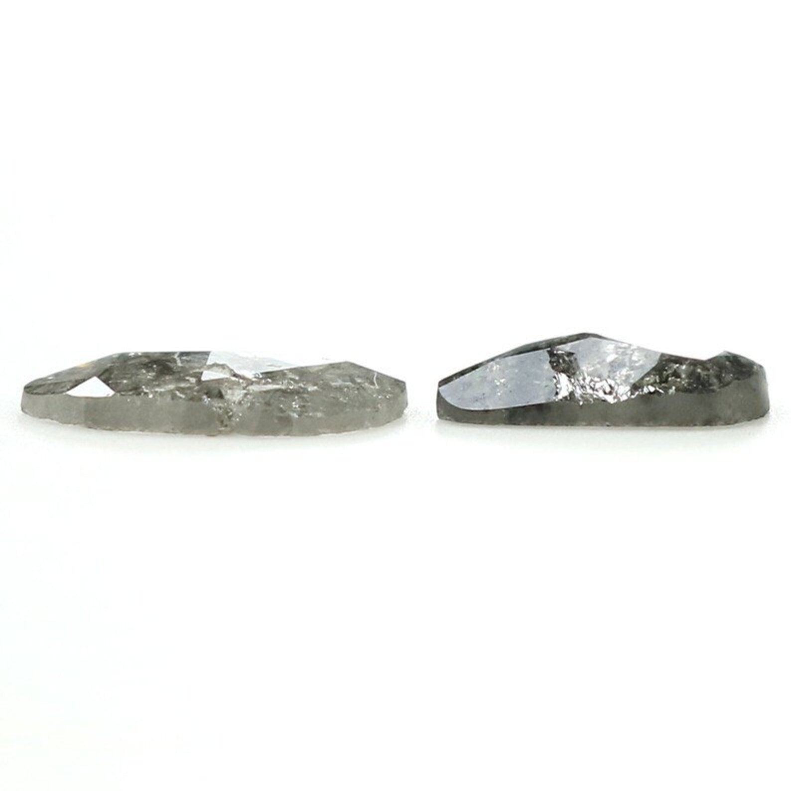 0.94 CT Natural Loose Slice Shape Diamond Salt And Pepper Slice Cut Diamond 7.05 MM Natural Black Grey Color Slice Rose Cut Diamond NQ1632