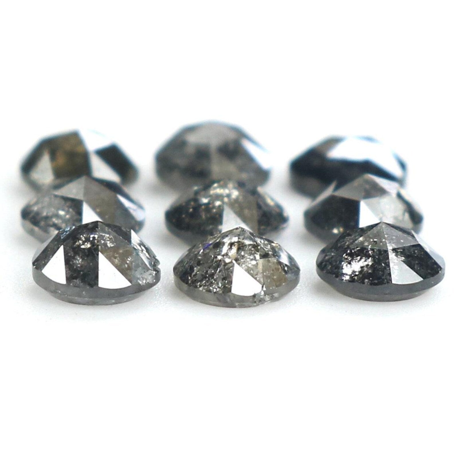 1.20 CT Natural Loose Round Shape Diamond Salt And Pepper Round Diamond 3.10 MM Natural Loose Black Grey Color Round Rose Cut Diamond NQ1795