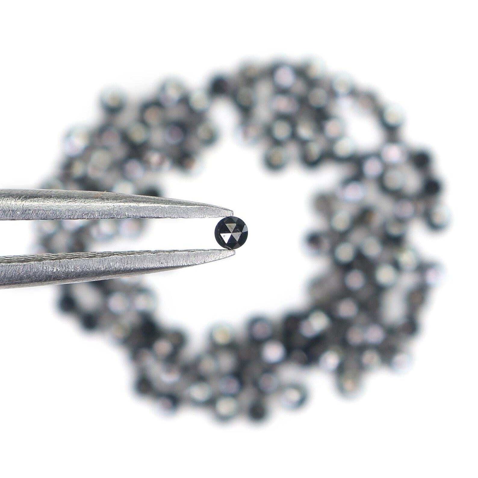 2.54 CT Natural Loose Round Shape Diamond Black Color Round Diamond 1.80 MM Natural Loose Diamond Black Color Round Rose Cut Diamond NQ1814